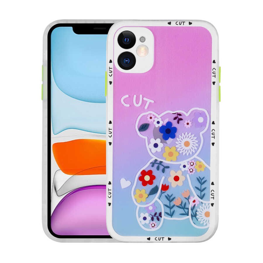 Apple iPhone 11 Kılıf Kamera Korumalı Desenli Sert Zore Hess Kapak