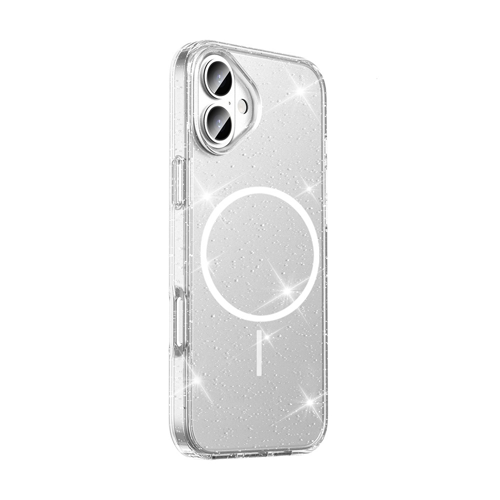 ​Apple iPhone 16 Kılıf M-safe Şarj Özellikli Parlayan Simli Saydam Renkli Zore Maris Kapak