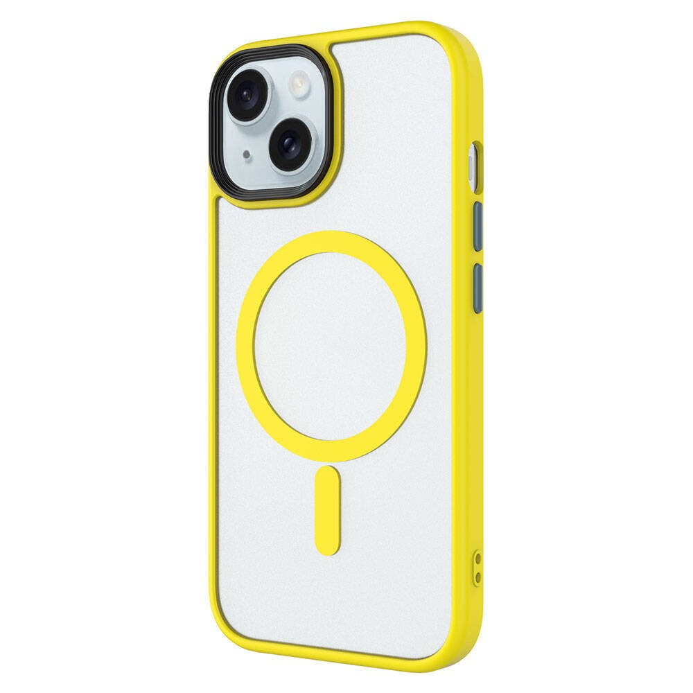 Apple iPhone 15 Pro Kılıf Mat Arka Yüzey Wireless Şarj Özellikli Zore Flet M-safe Kapak