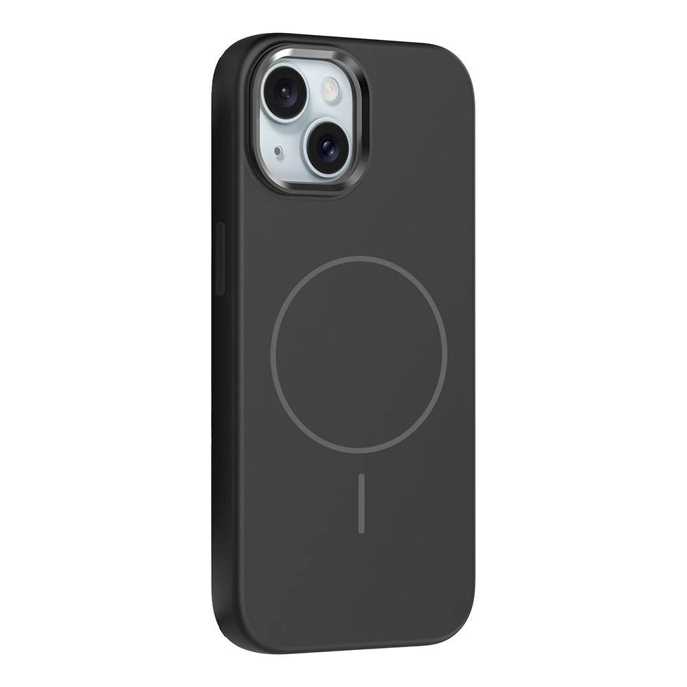 Apple iPhone 14 Kılıf M-Safe Şarj Özellikli Metal Kamera Çerçeveli Zore Edi Silikon Kapak
