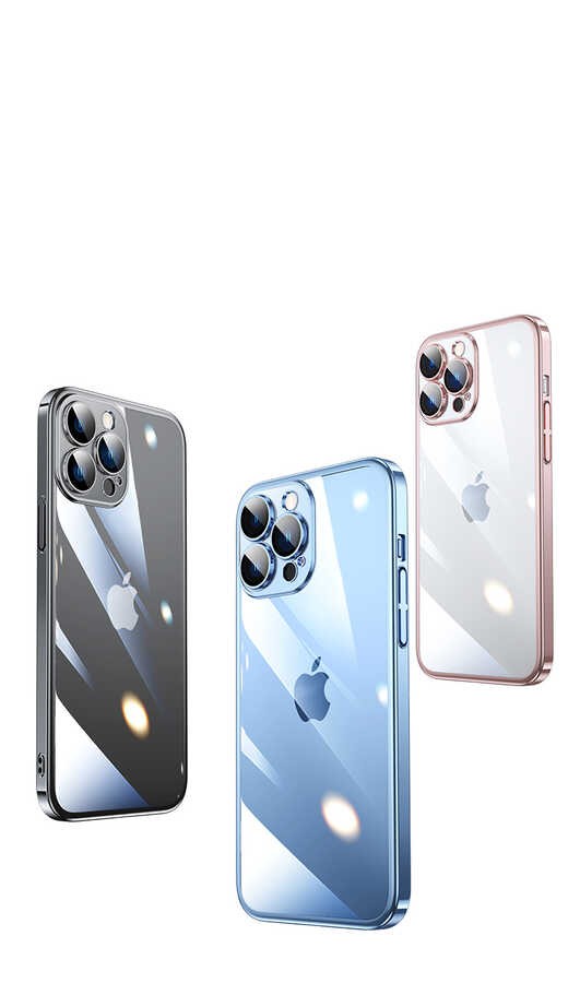 Apple iPhone 13 Pro Kılıf Sert PC Renkli Çerçeveli Zore Riksos Kapak