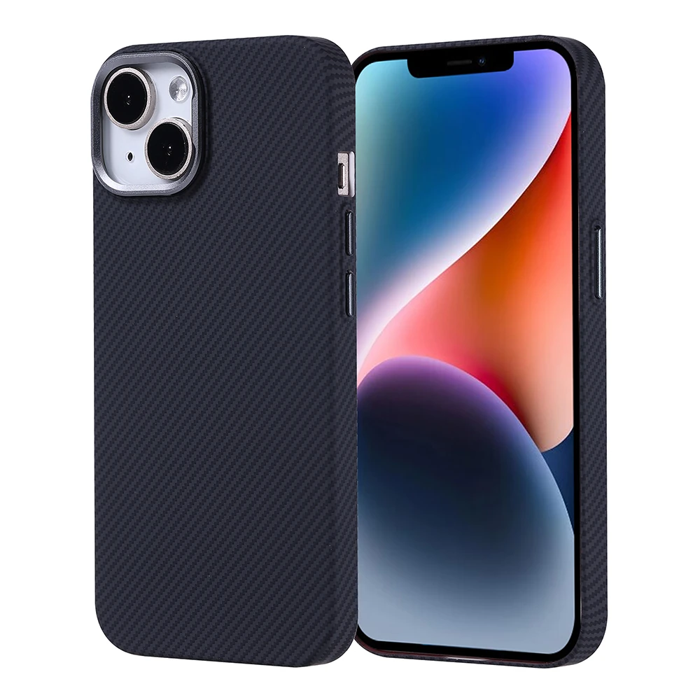 Apple iPhone 14 Kılıf M-safe Şarj Özellikli Karbon Fiber Görünümlü Zore Nekst Kapak