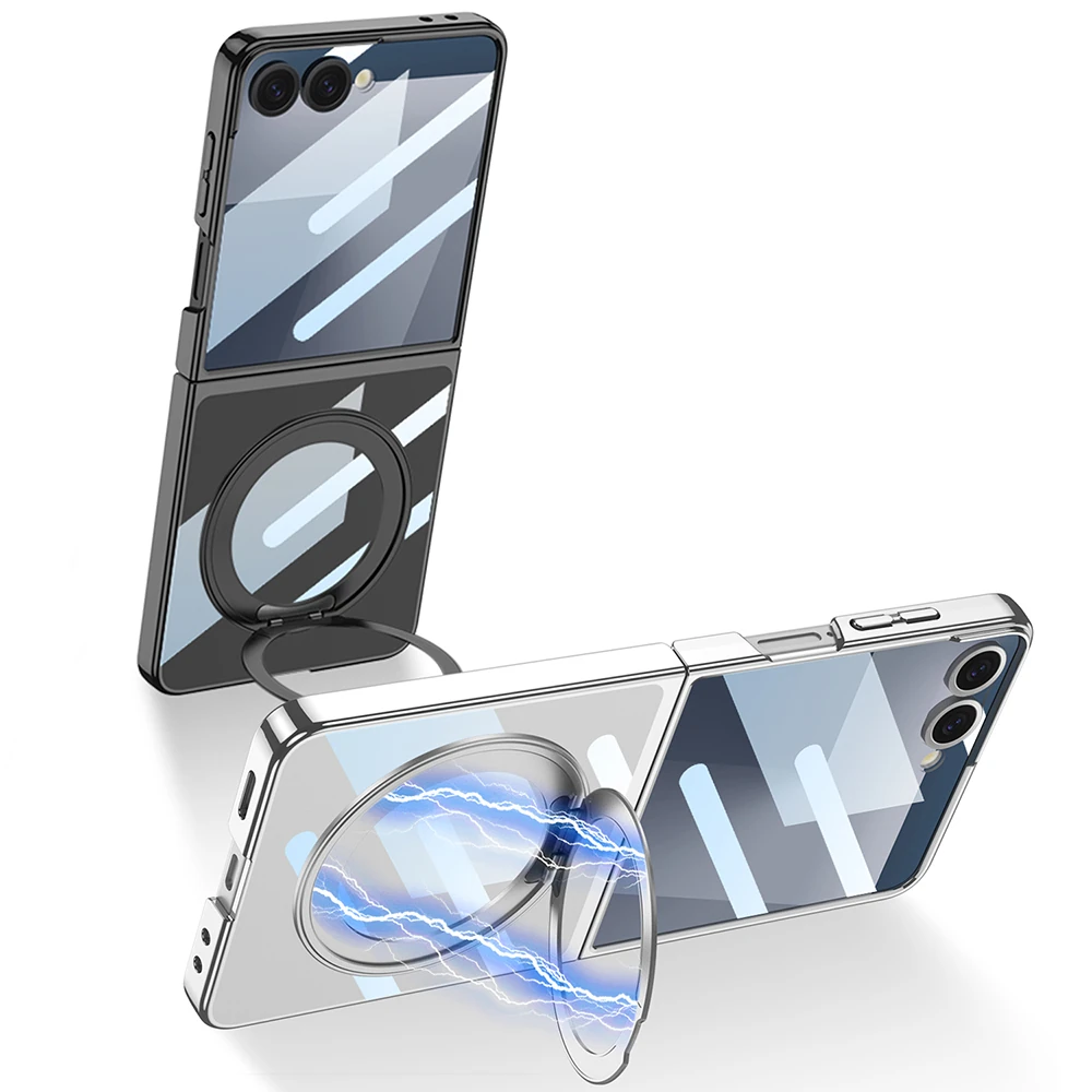 Galaxy Z Flip 7 M-safe Şarj Özellikli Zore Kıpta KPT-02 Standlı Kapak