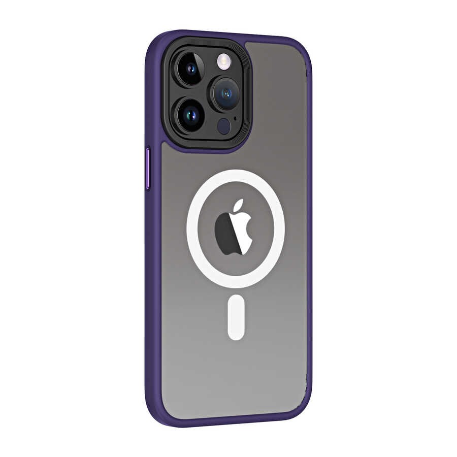 Apple iPhone 13 Pro Kılıf Wireless Şarj Özellikli Zore Hibrit M-safe Kapak