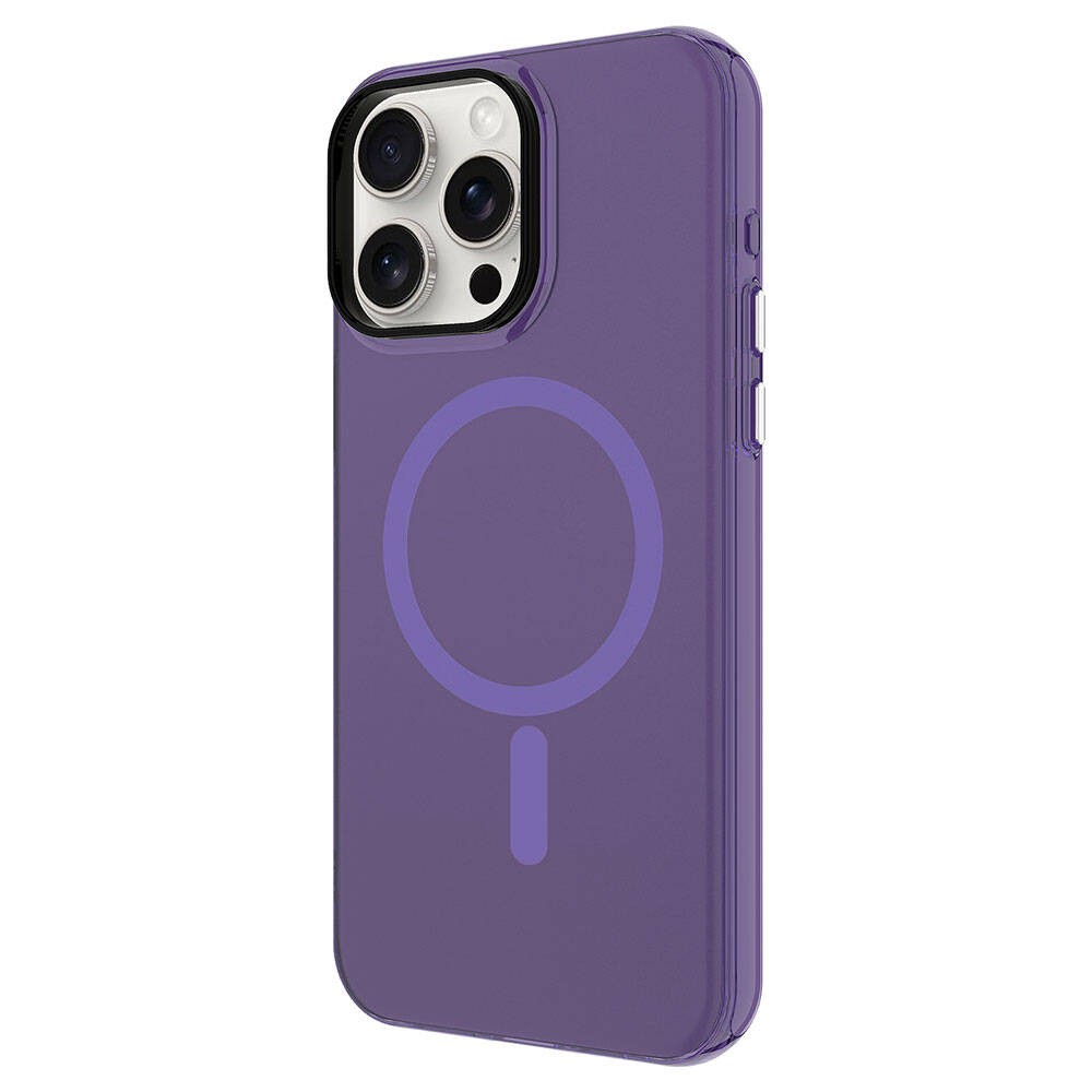 Apple iPhone 15 Pro Kılıf Zore M-safe Şarj Özellikli Buzlu Transparan C-Pro Sert Kapak