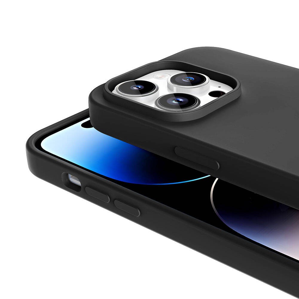 Apple iPhone 14 Pro Kılıf M-safe Şarj Özellikli Sıvı Teknolojili Silinebilir Sert Zore Kivi Kapak