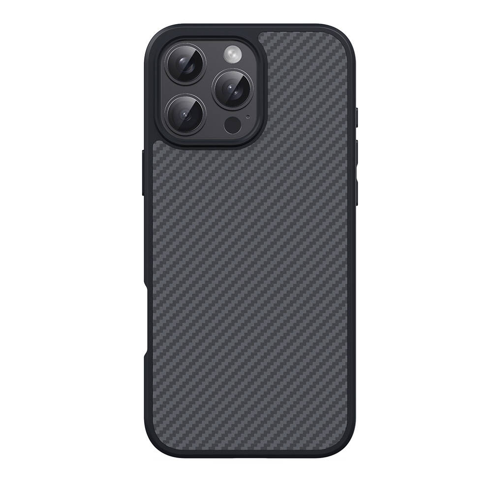 Apple iPhone 16 Pro Max Kılıf M-safe Şarj Özellikli Karbon Fiber Tasarımlı Zore Elnino Kapak
