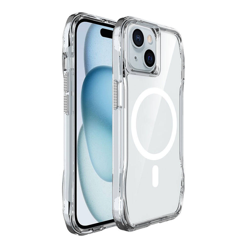 Apple iPhone 15 Kılıf M-safe Şarj Özellikli Airbagli Şeffaf Zore İncek Kapak