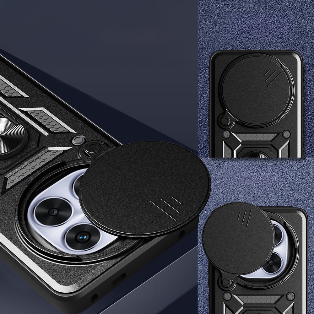 Xiaomi Redmi Note 14 Pro Plus Kılıf Magnetik Standlı Kamera Korumalı Zore Sürgülü Vega Kapak