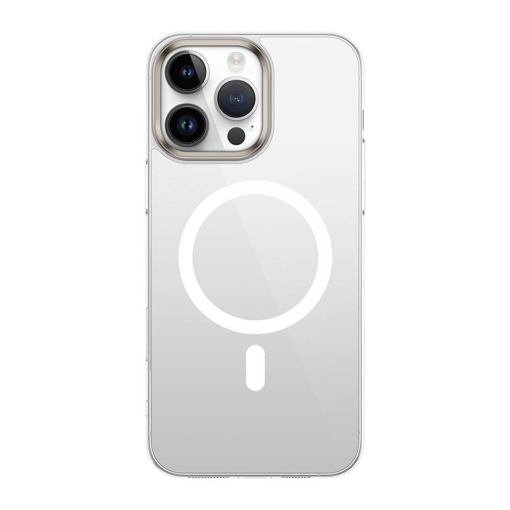 Apple iPhone 16 Pro Max Kılıf M-safe Şarj Özellikli Şeffaf Cam Arka Yüzey Zore G-Glass Kapak
