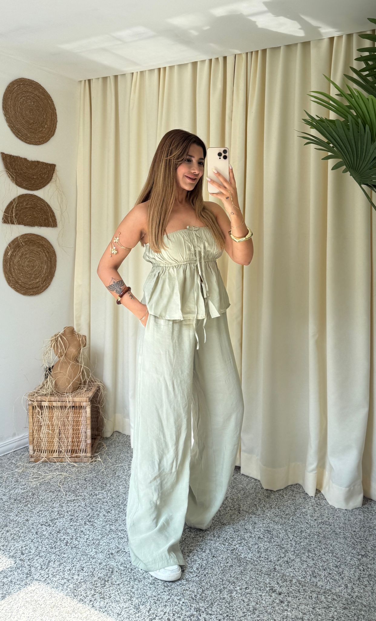 JESSİCA SALAŞ BLUZ PANTOLON TAKIM - MİNT