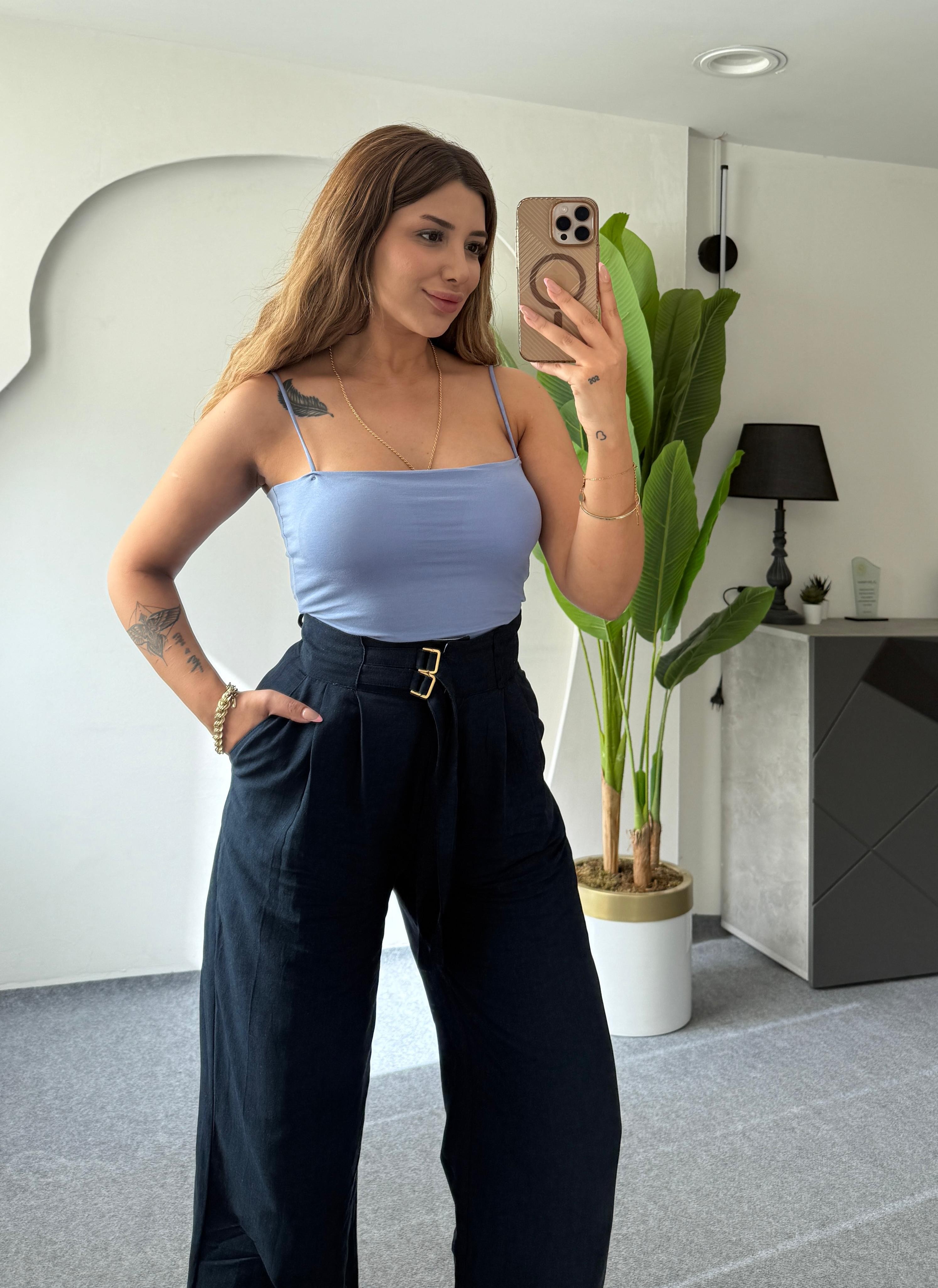 CONROY STRAPLEZ CROP - BEBE MAVİ