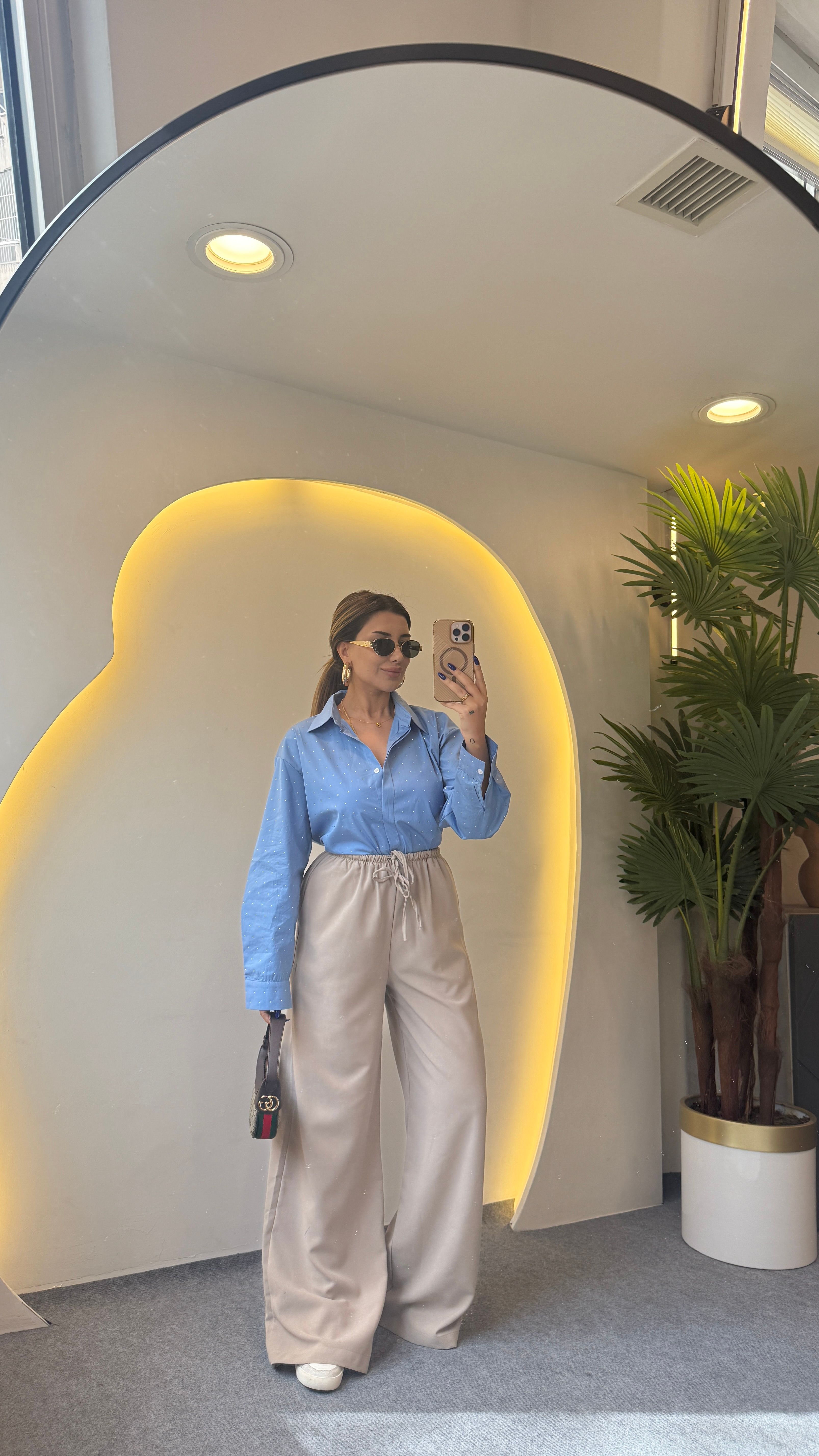 RENYA SALAŞ PANTOLON - TAŞ