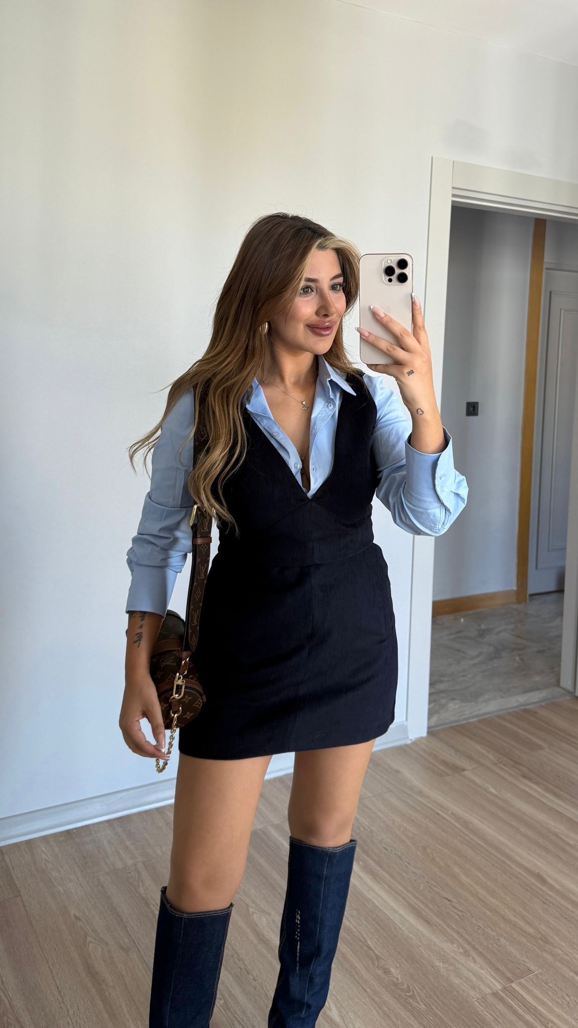 ELYSİON CEPLİ KADİFE ELBİSE