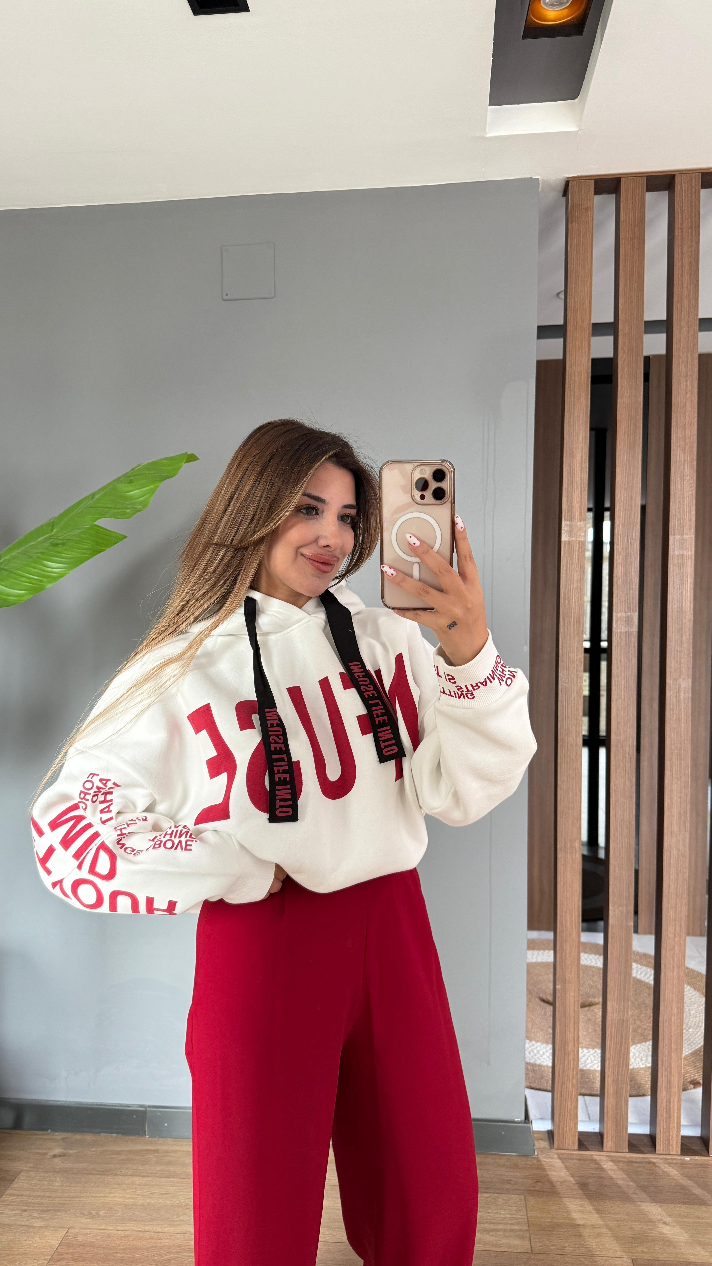 BASKI DETAYLI SWEATSHİRT