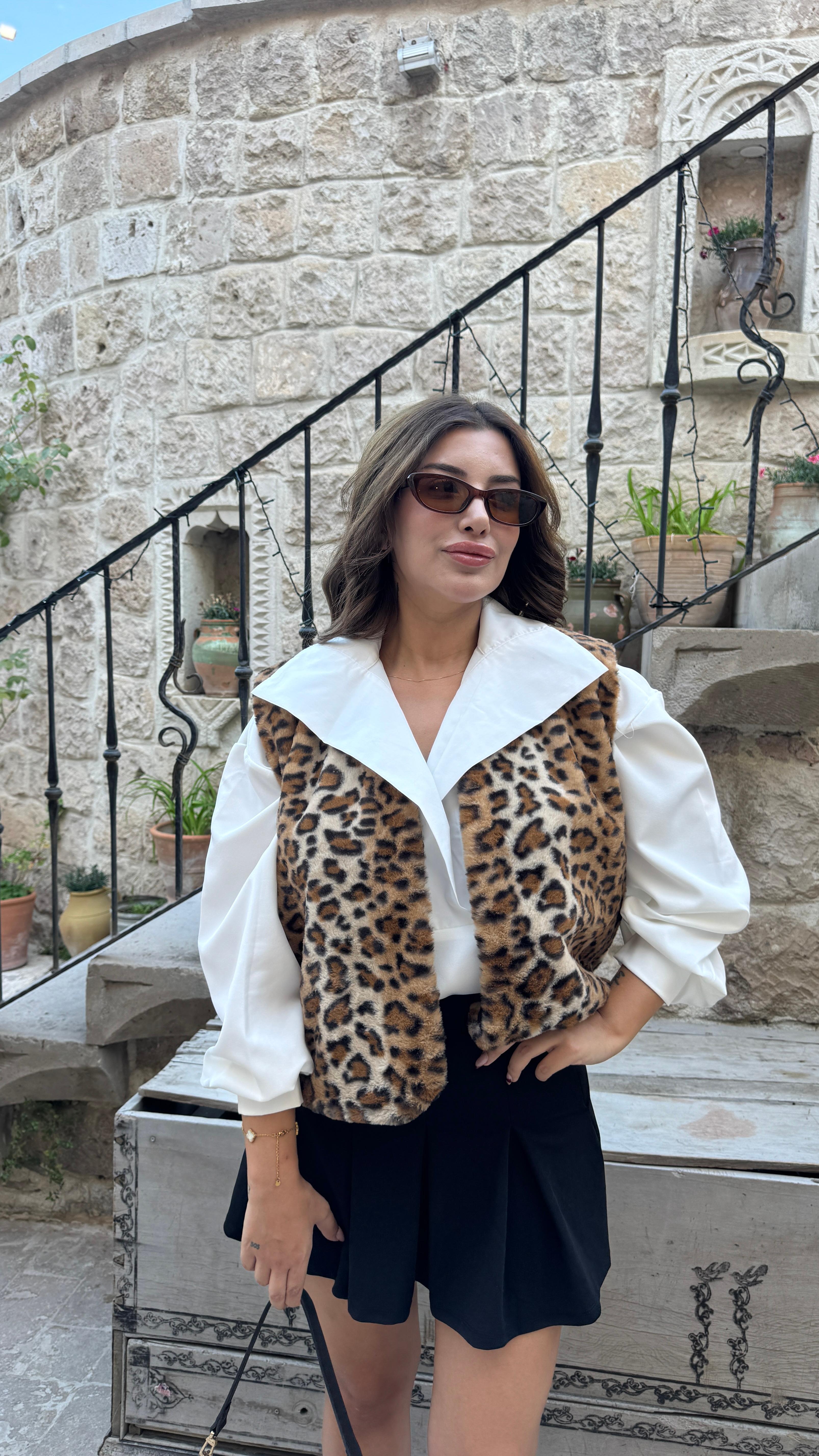 YOUNG TAY TÜYÜ YELEK - LEOPAR