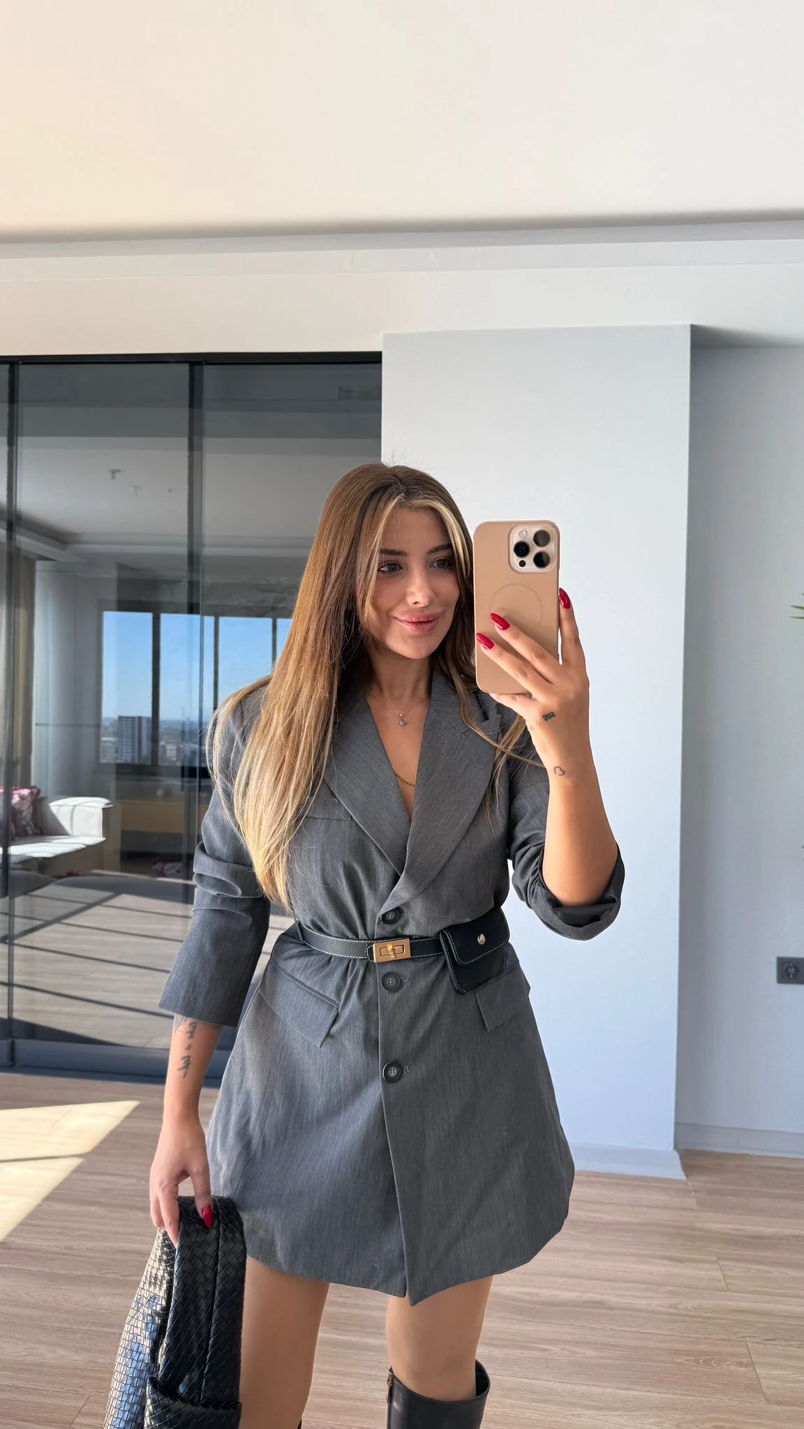 ESTE KEMERLİ BLAZER ELBİSE