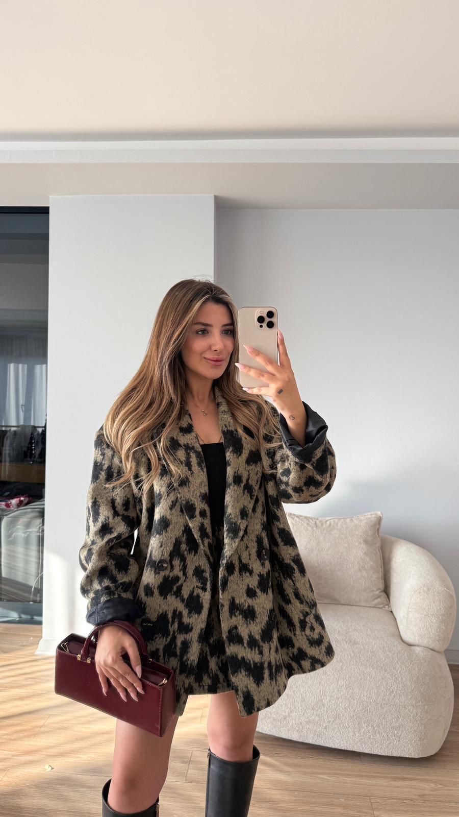 LEOPAR DESENLİ BLAZER ETEK TAKIM