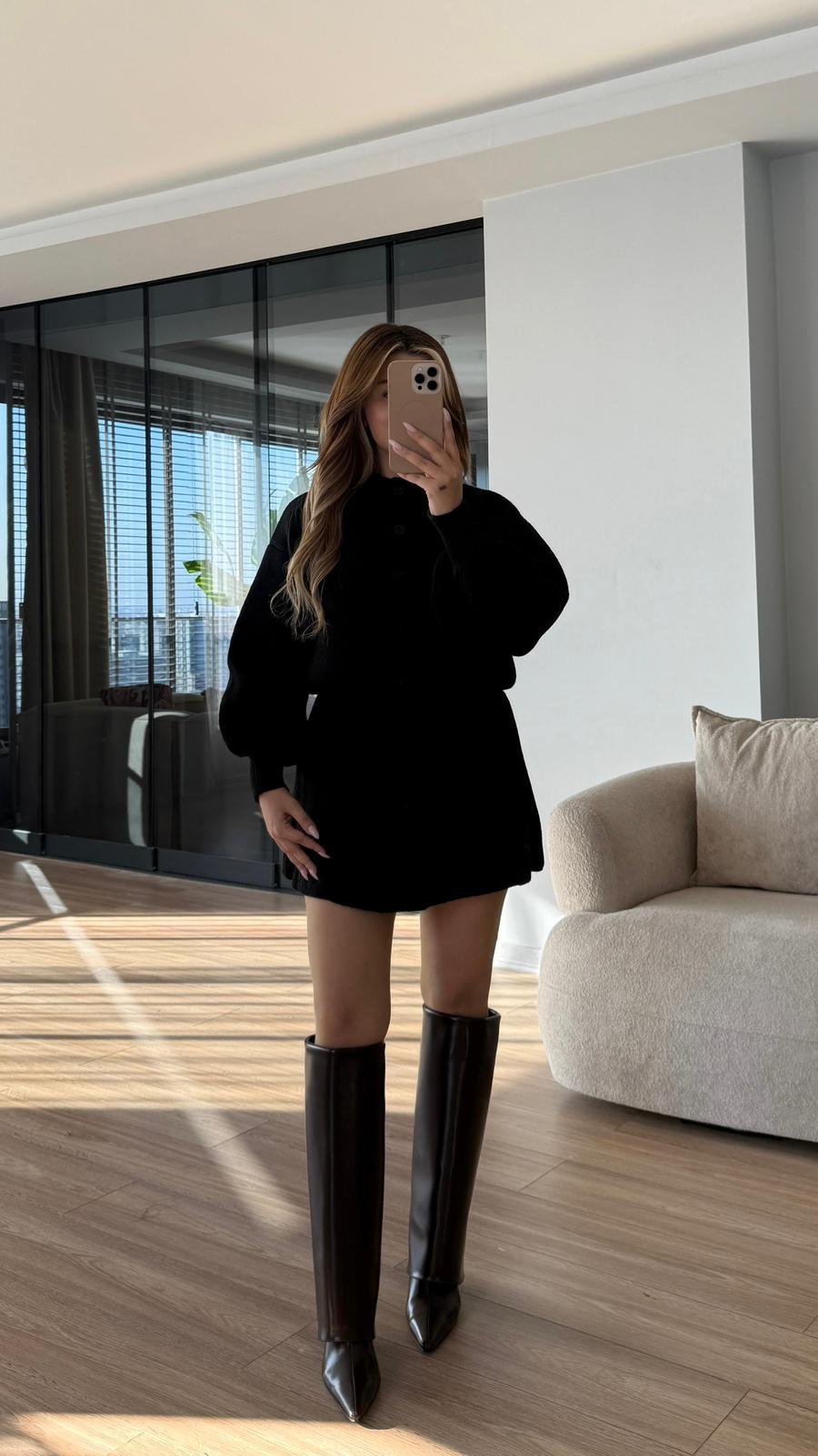 AYS TRİKO CEKET TAKIM - Siyah