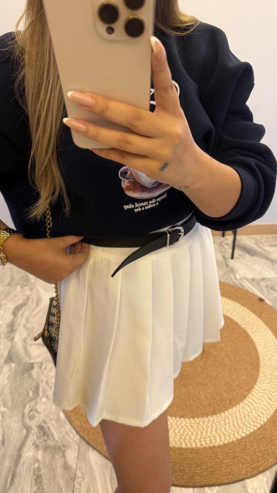 COLLET PİLELİ KEMERLİ ETEK