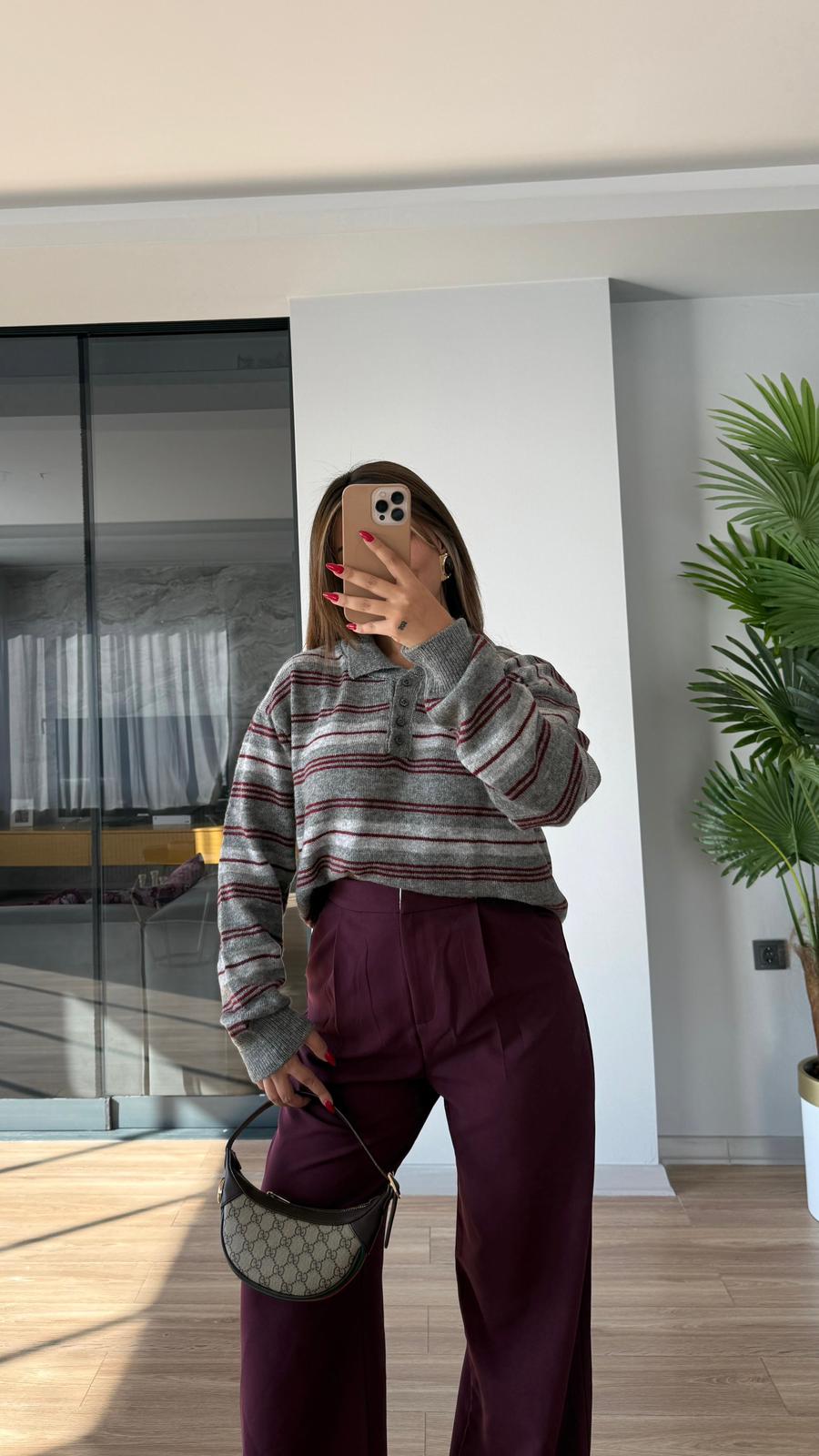 ÇİZGİLİ TRİKO KAZAK