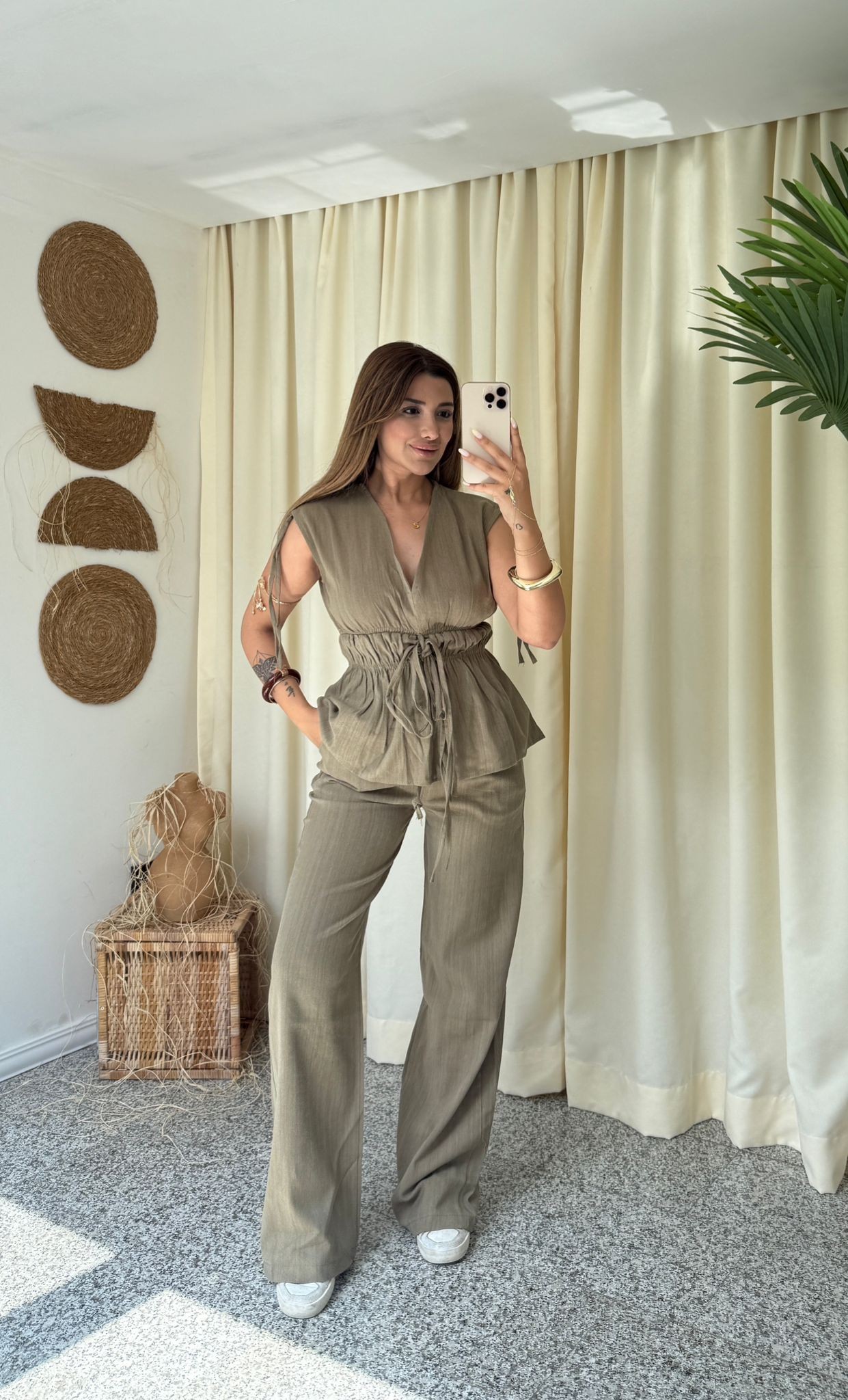 FRAGA LASTİK DETAYLI TAKIM - HAKİ