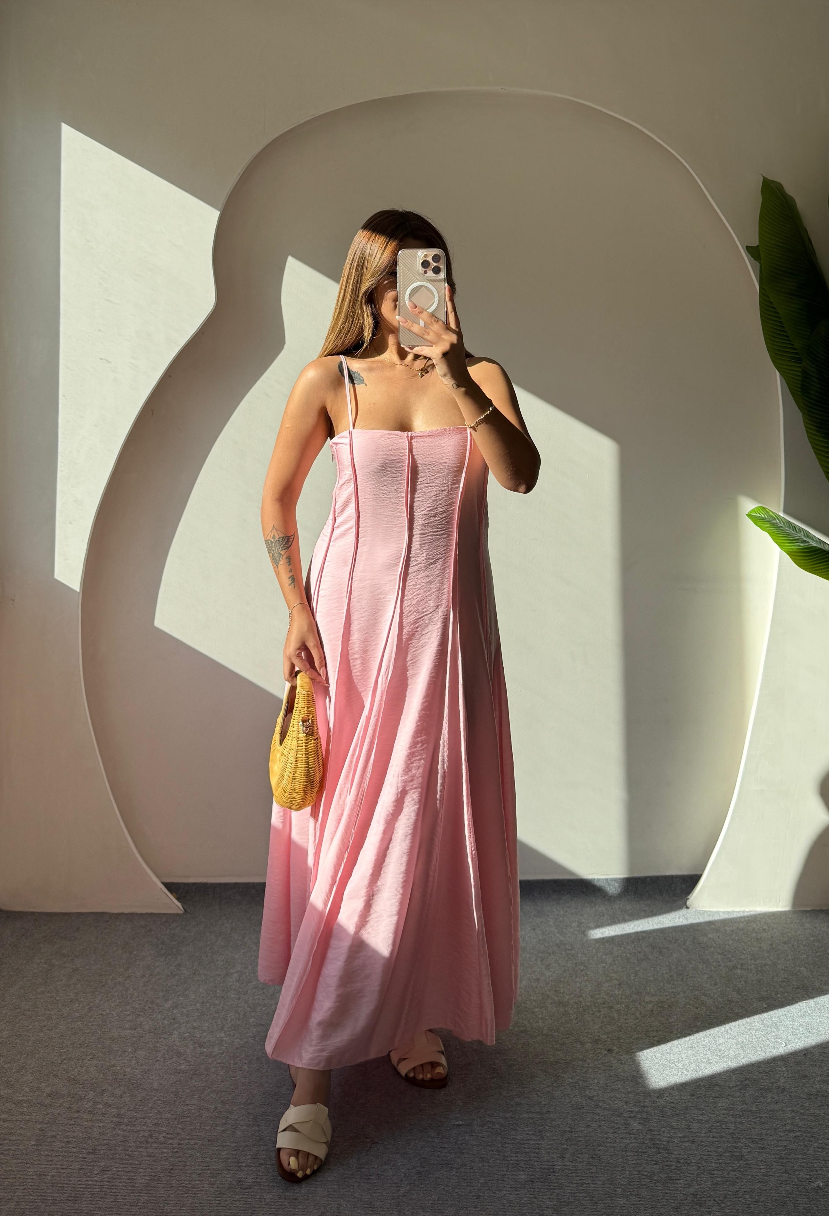 NİGHT KULPLU ELBİSE  - PEMBE