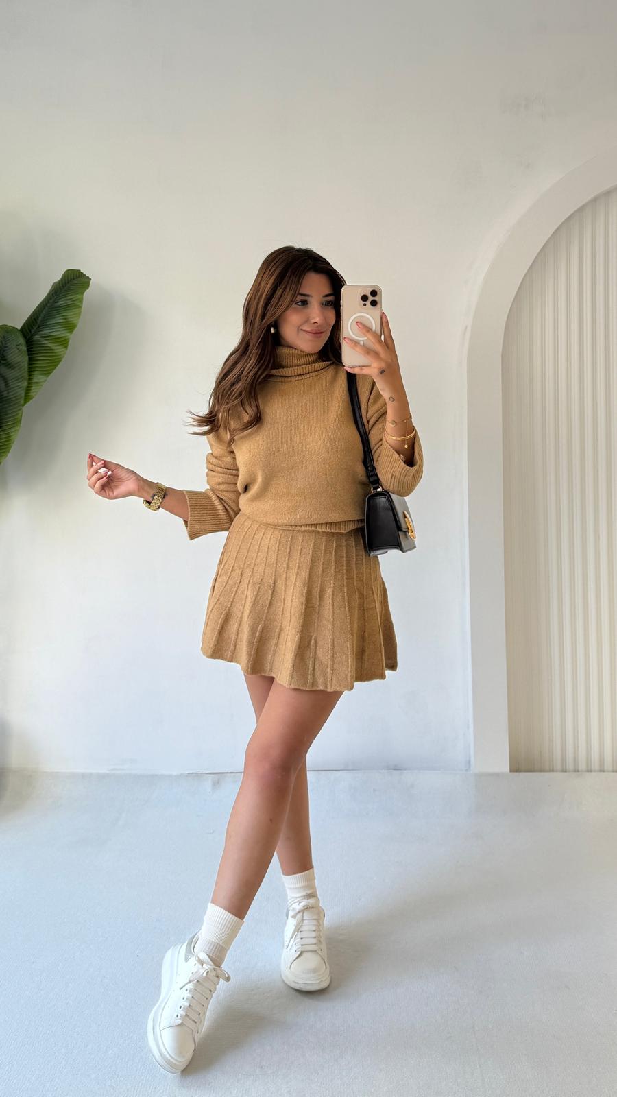 BELLİS ETEKLİ TRİKO TAKIM - CAMEL