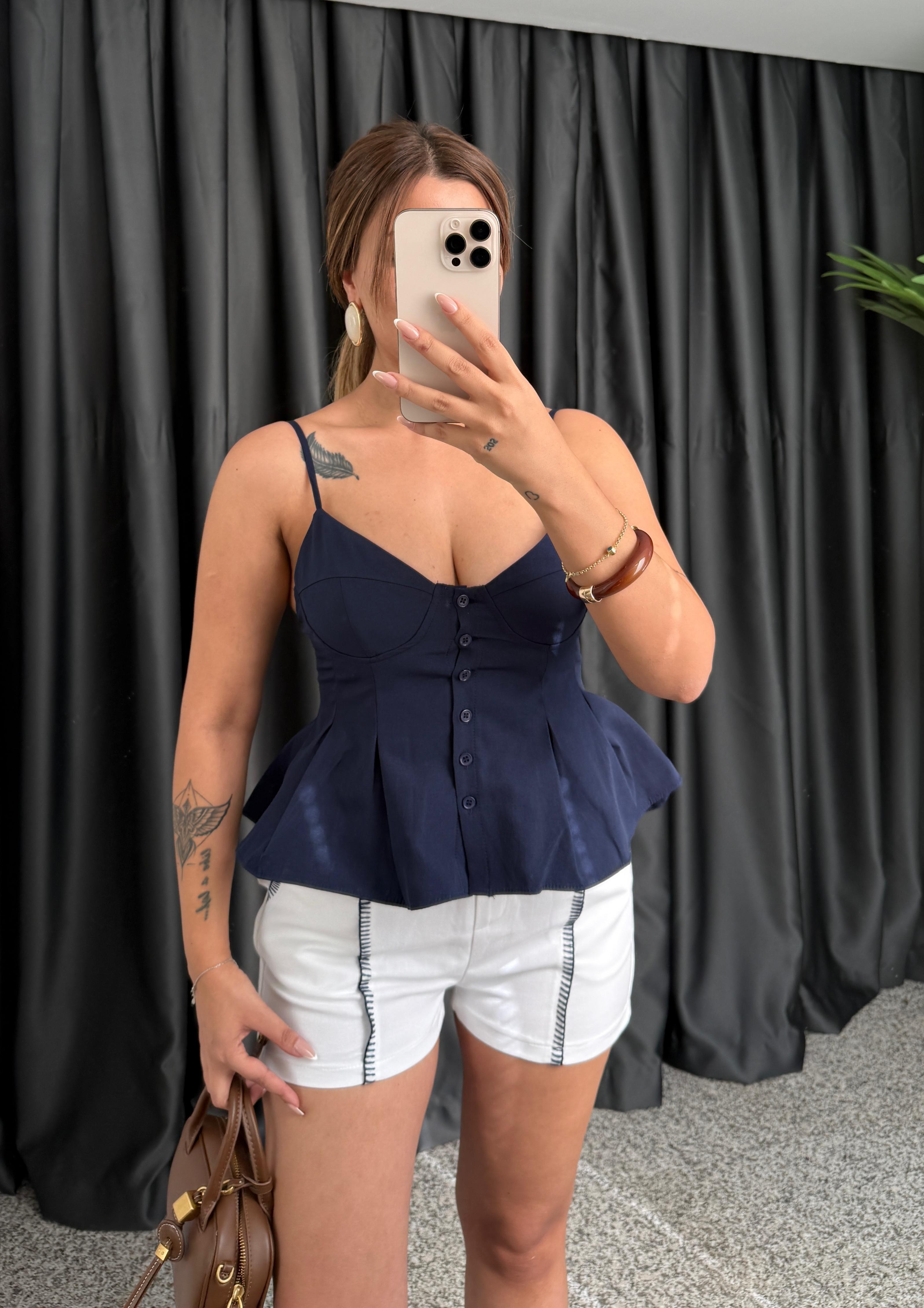 JESSİ İP ASKILI BLUZ