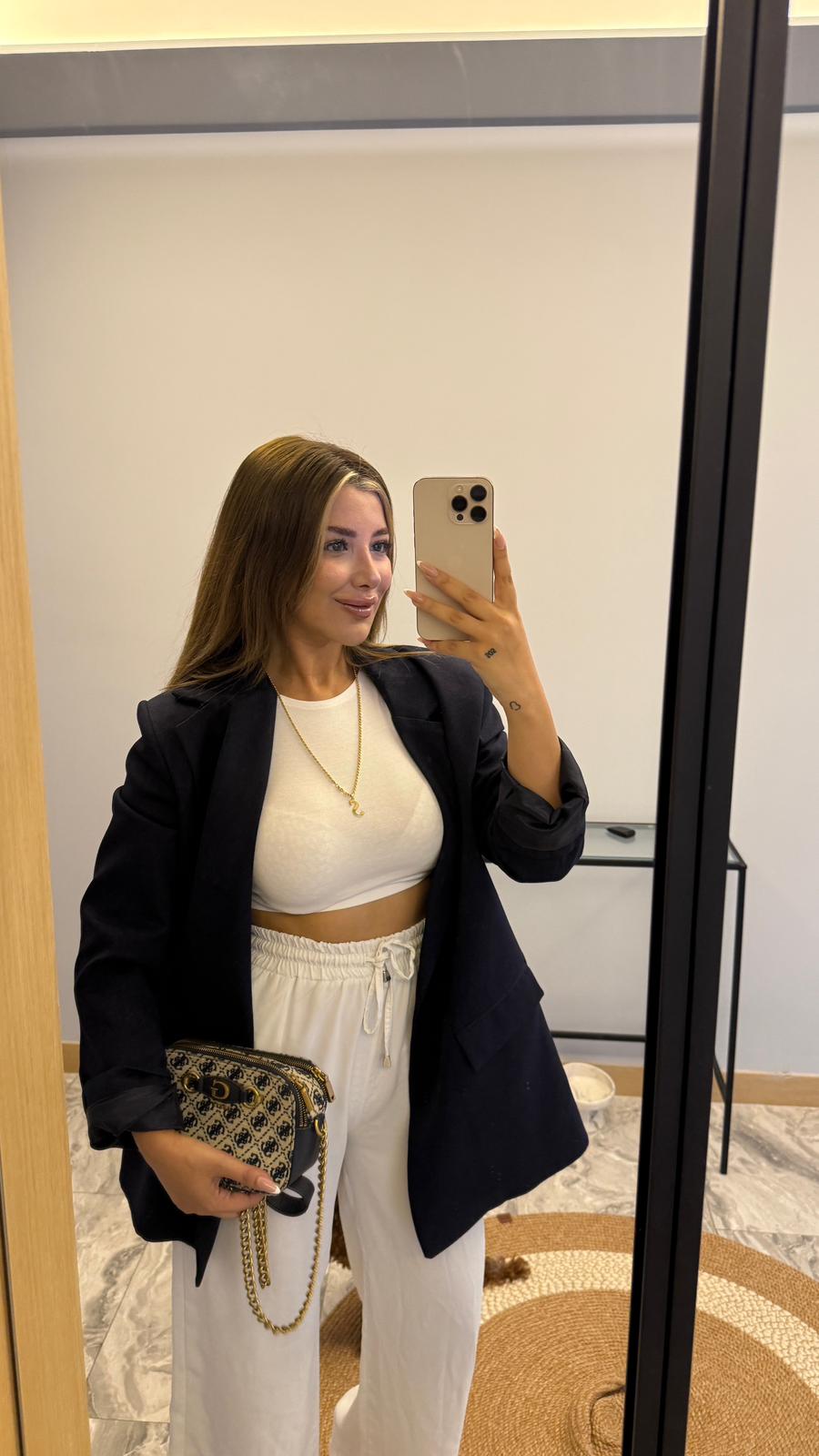 YÜN EFEKT BLAZER - LACİVERT
