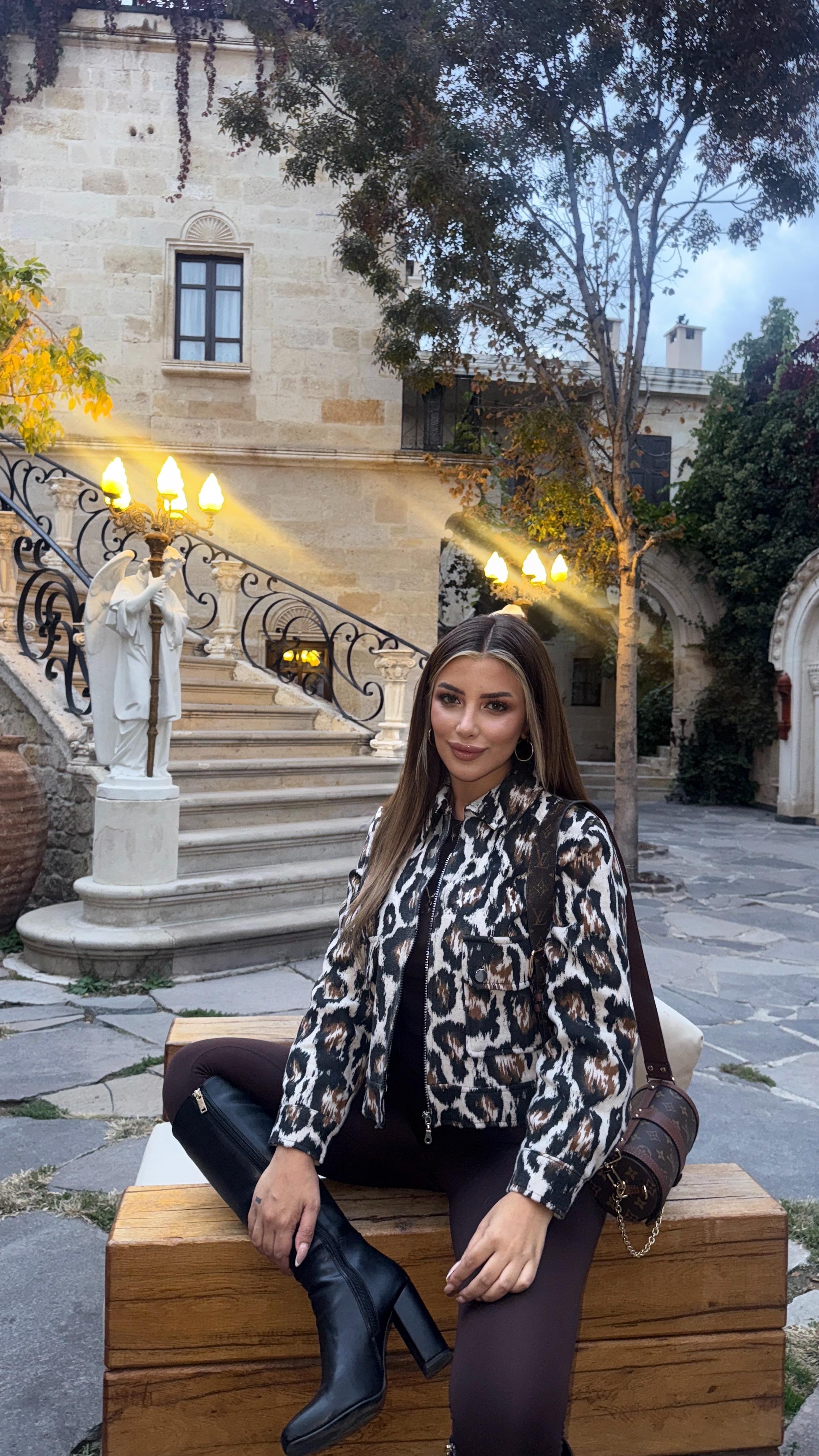 LEOPAR CEPLİ KAŞE CEKET
