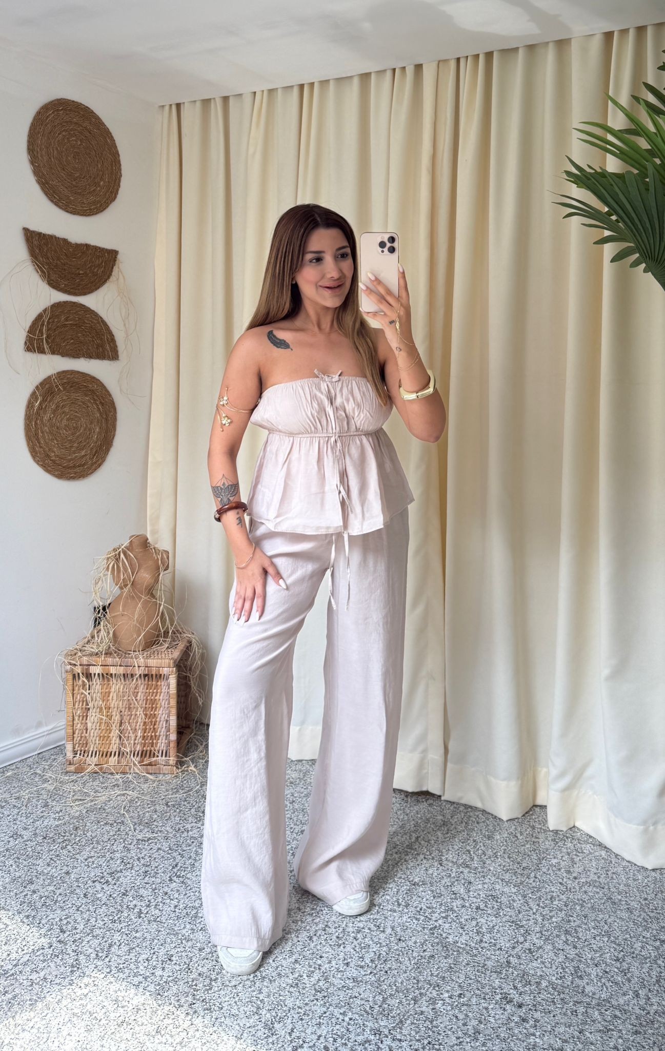 JESSİCA SALAŞ BLUZ PANTOLON TAKIM - TAŞ