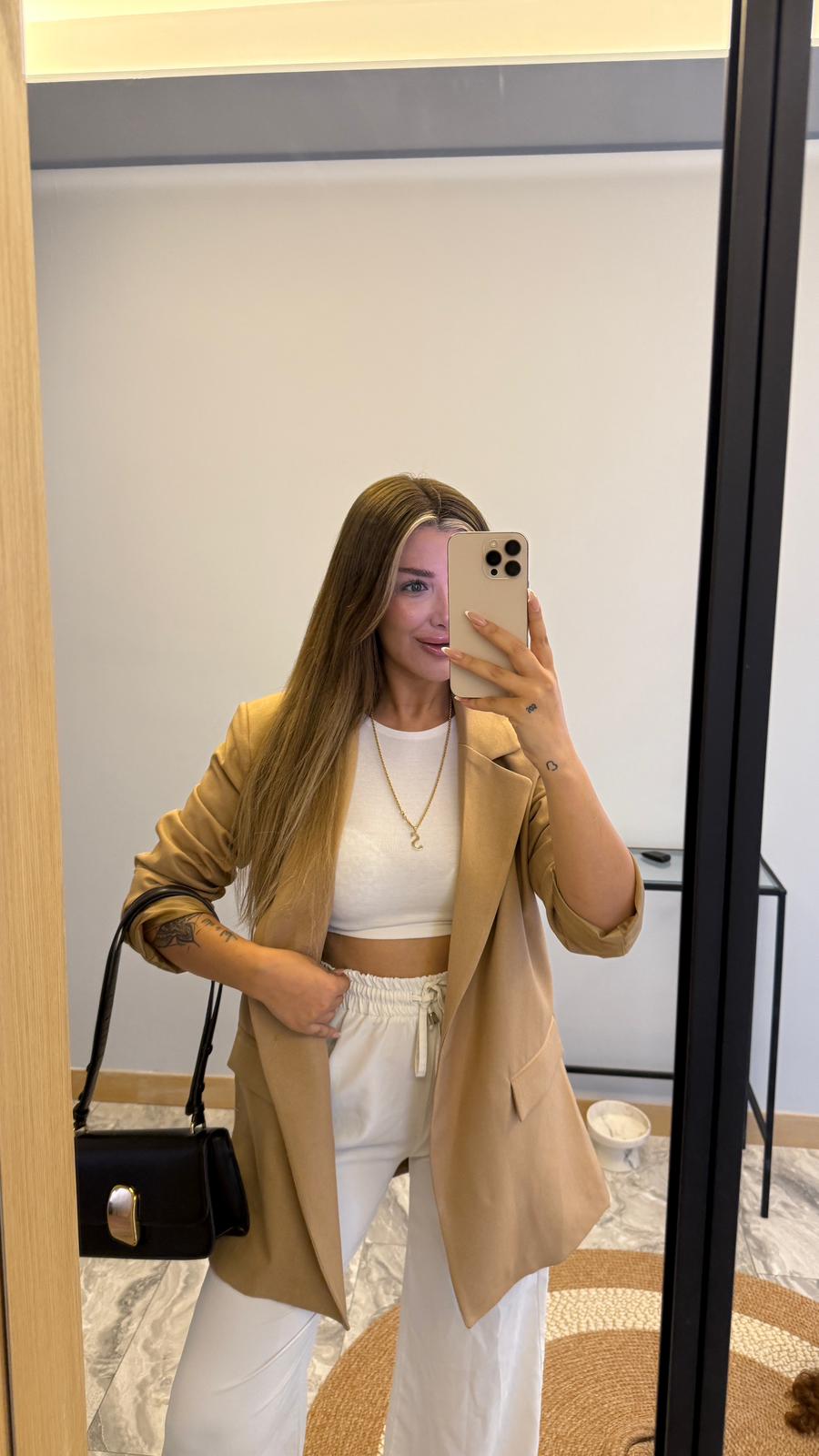 YÜN EFEKT BLAZER - CAMEL