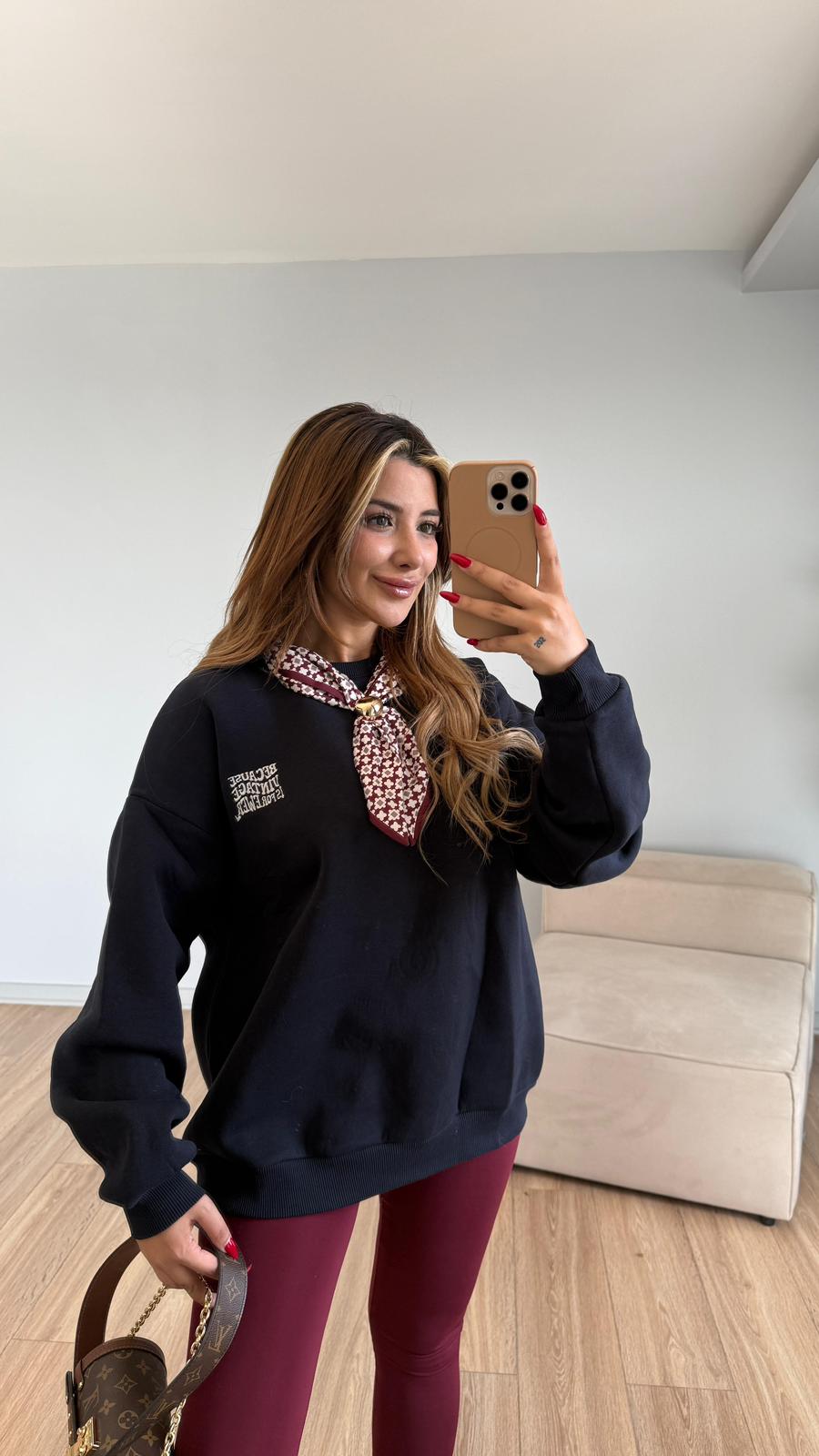 LİYA FULAR DETAYLI SWEAT