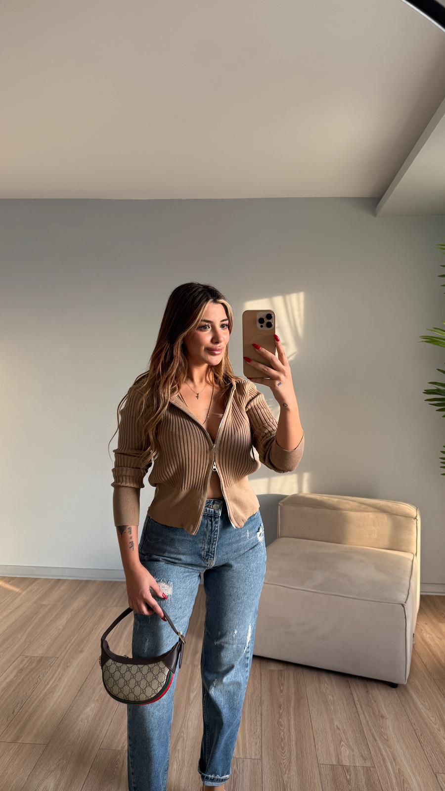 FLARS FERMUARLI TRİKO BLUZ