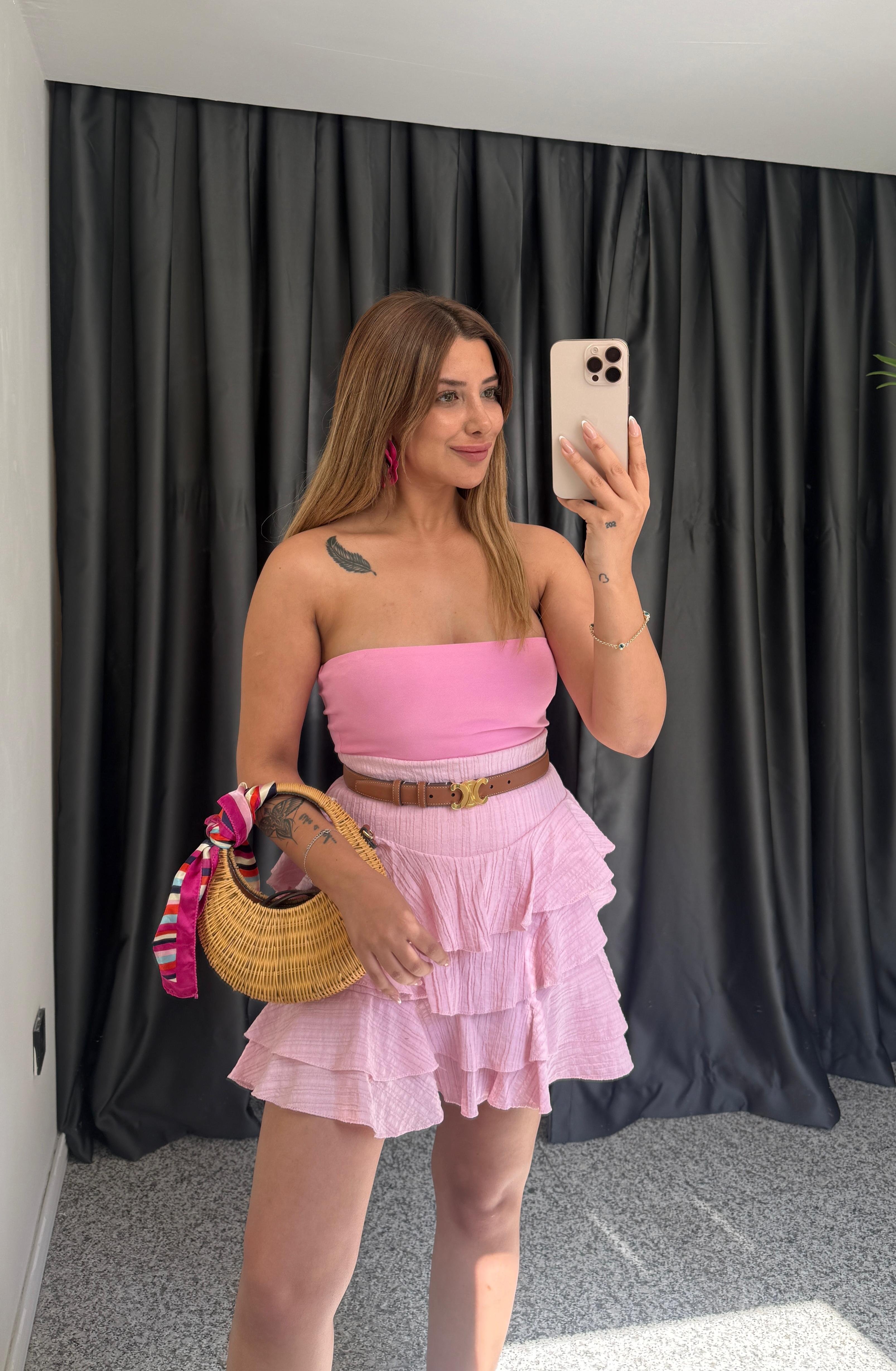 DİLVİN CROP - PEMBE