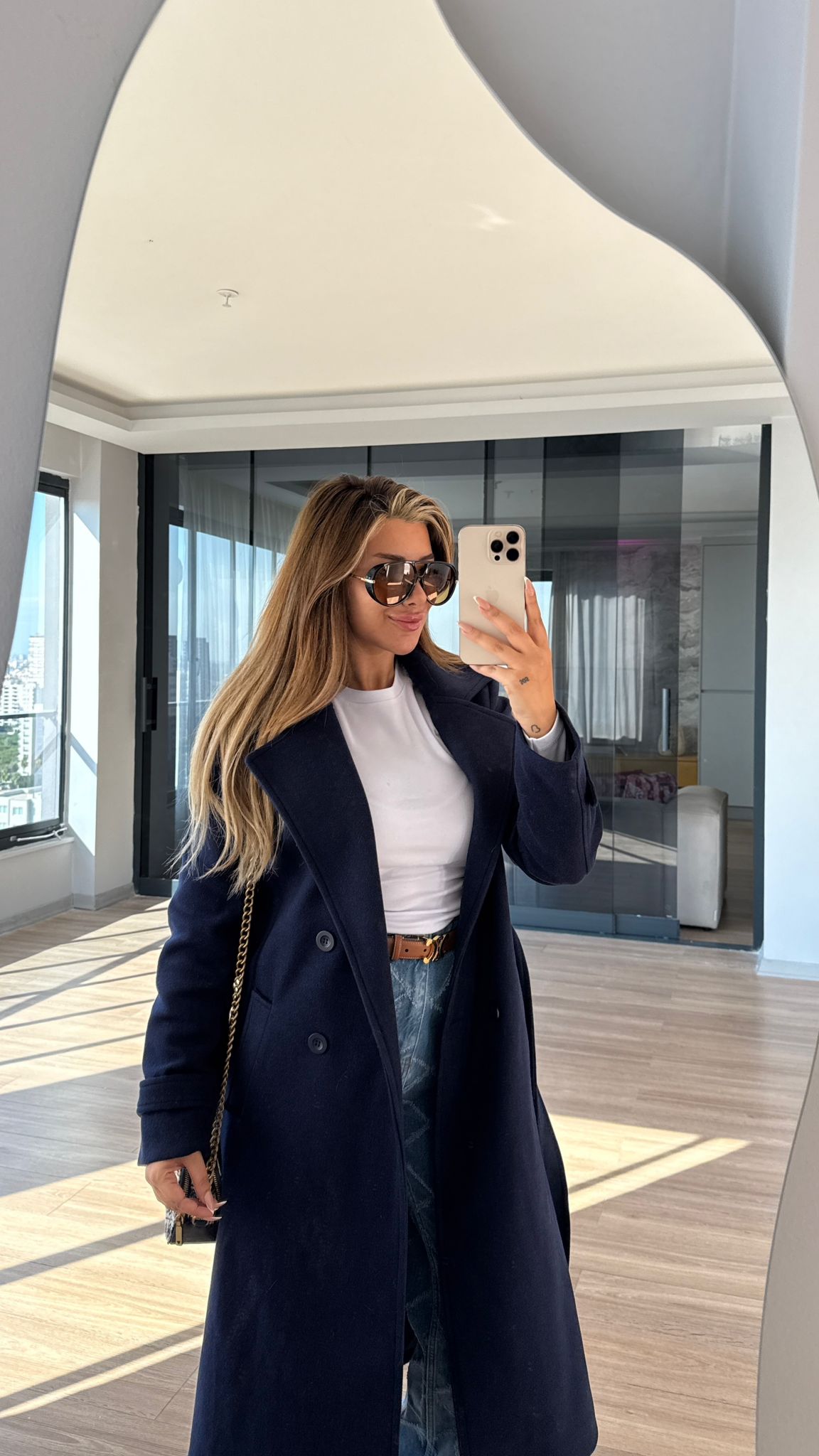 VENESSA KAŞE KABAN - LACİVERT
