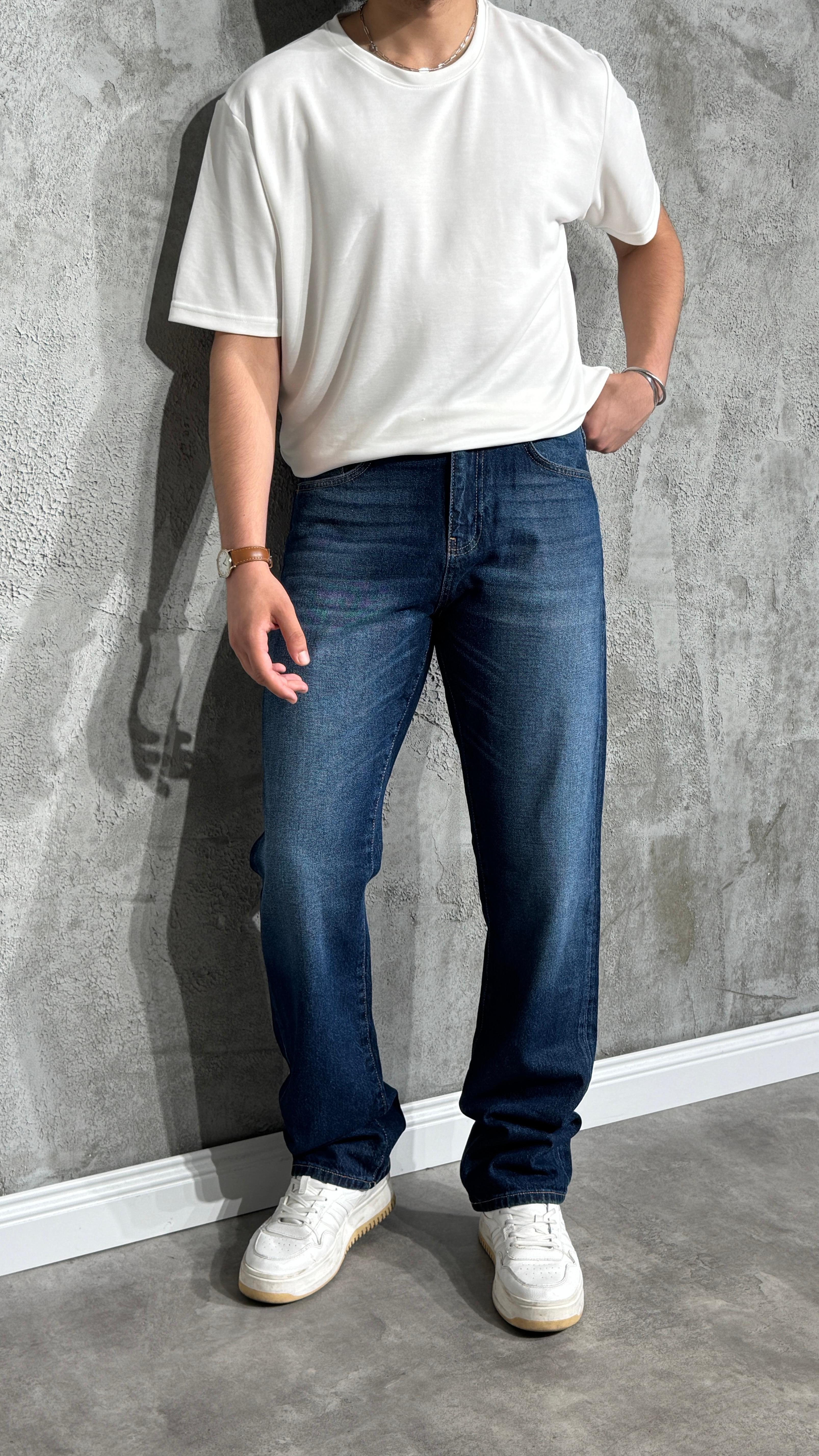 Straight Fit Lacivert Kot Pantolon