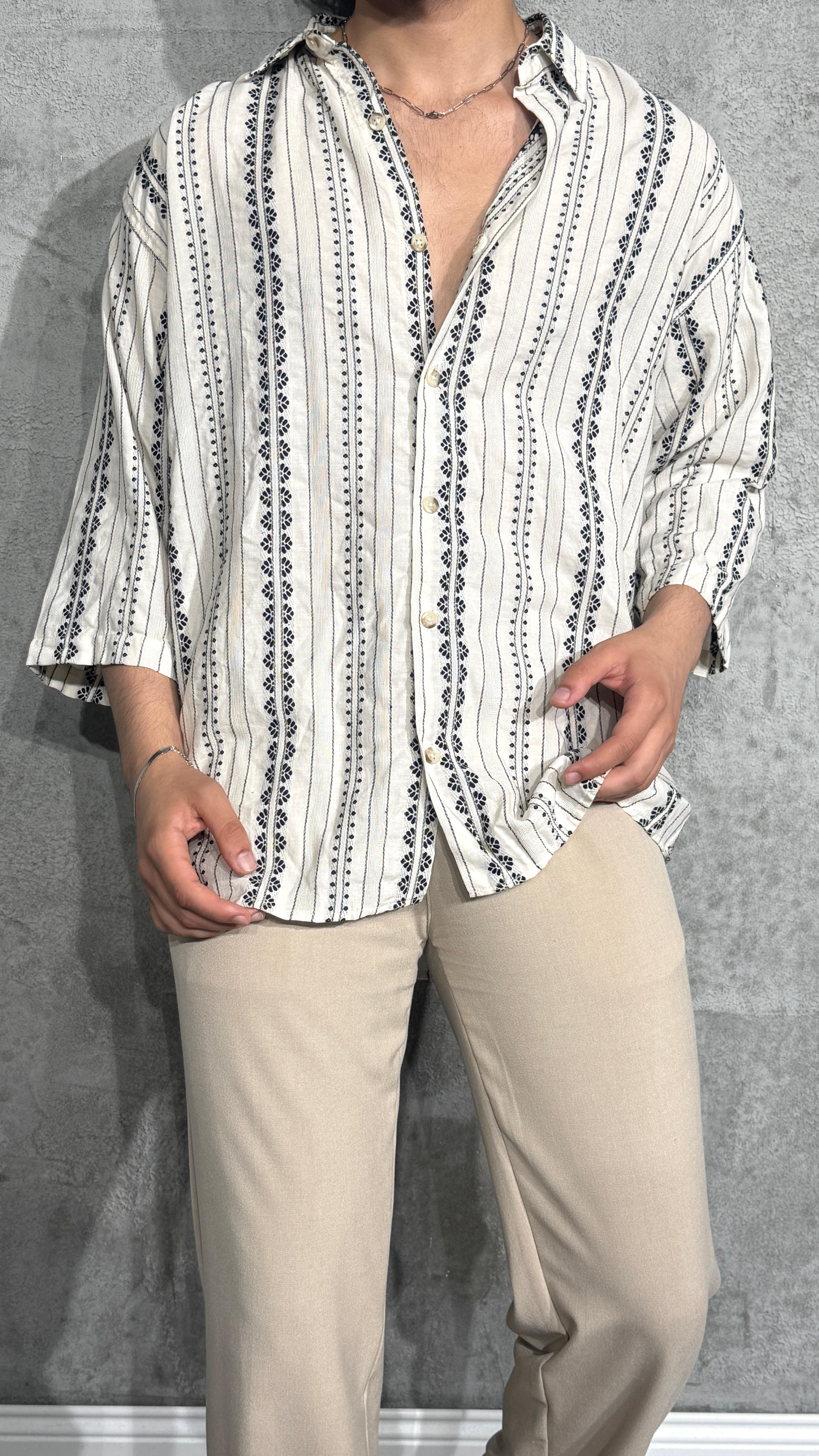 Desenli Oversize Gömlek