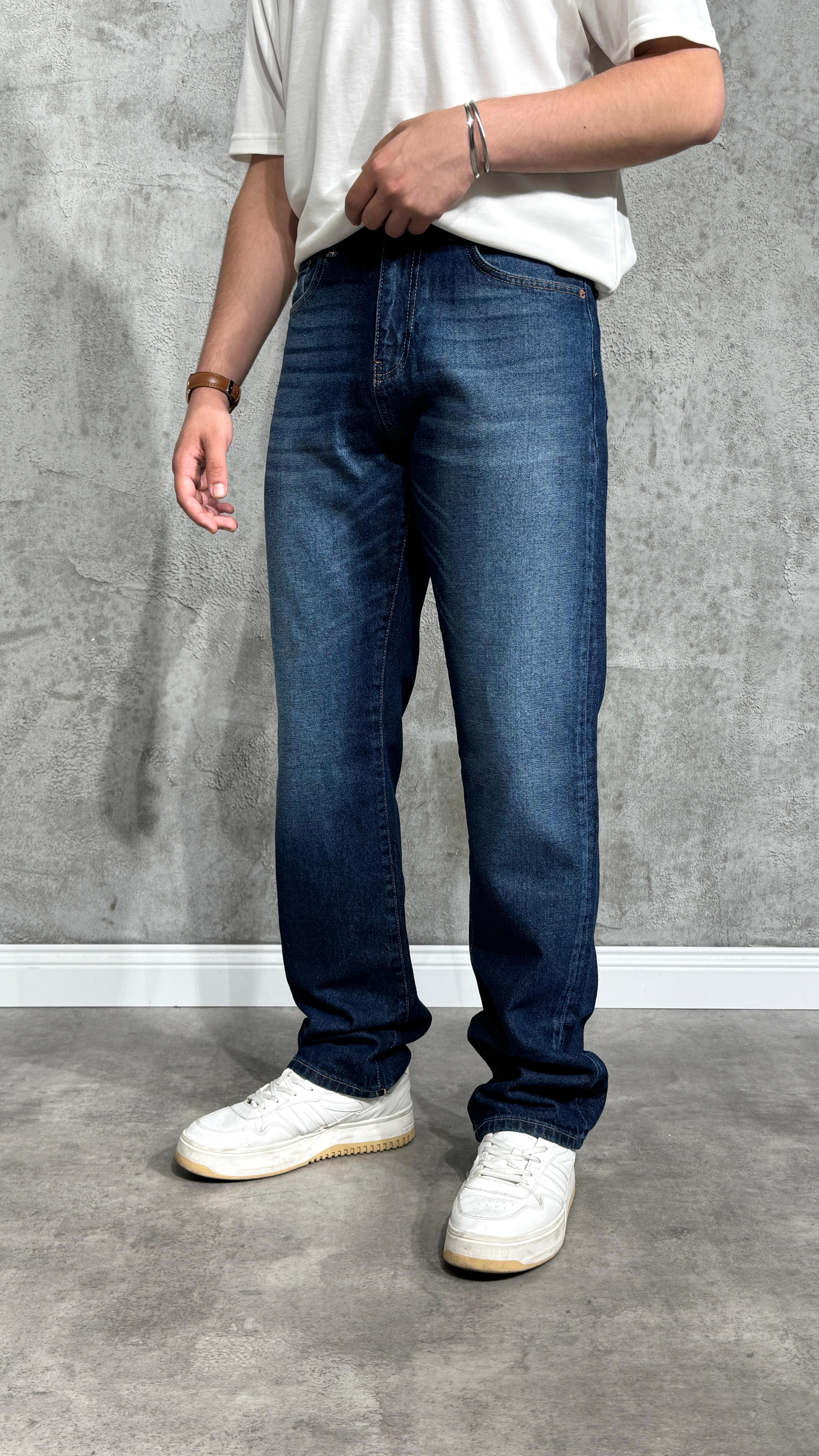 Straight Fit Lacivert Kot Pantolon