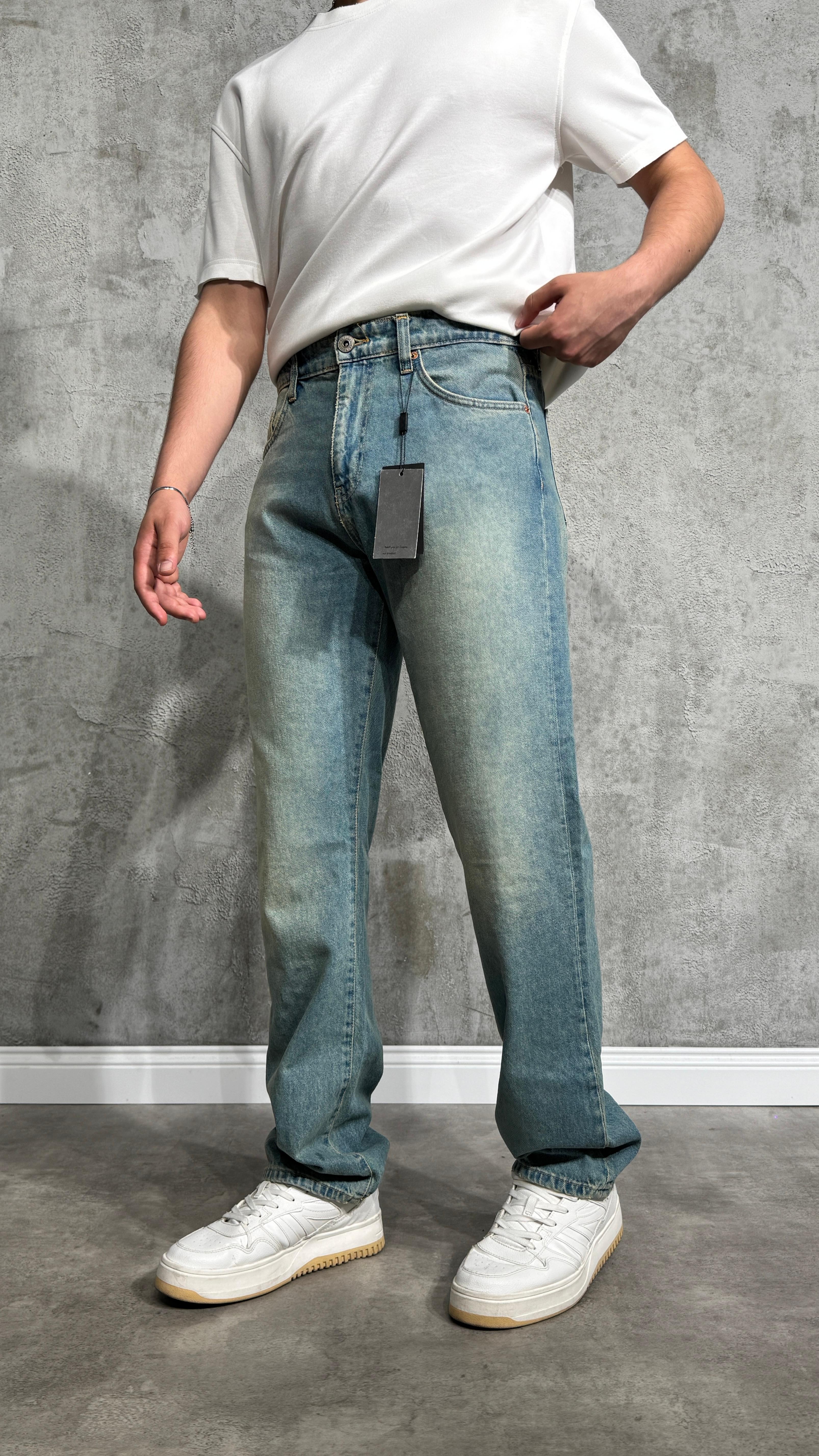 Regular Fit Yıkamalı Kot Pantolon