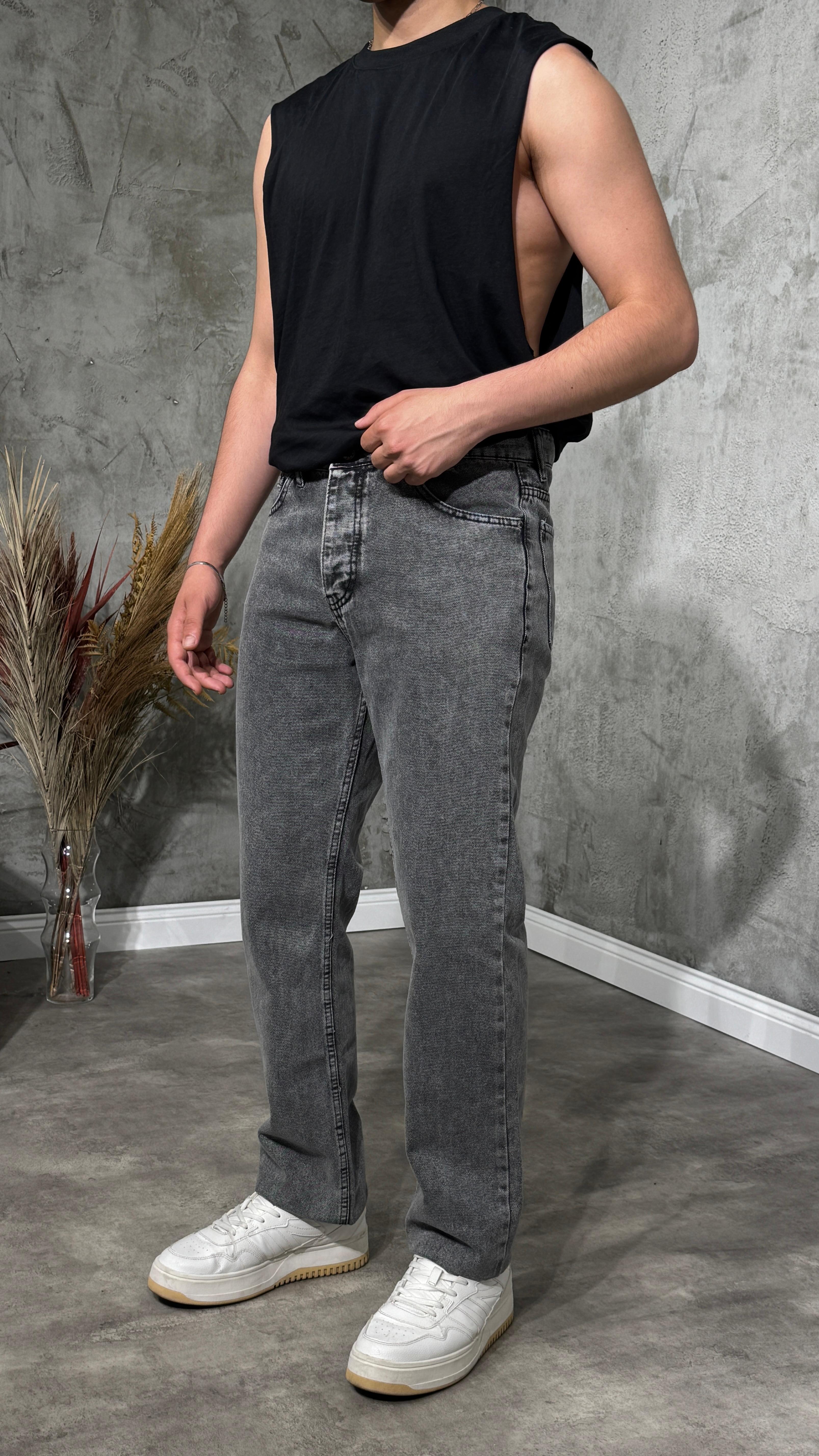 Straight Fit Erkek Antrasit Jean
