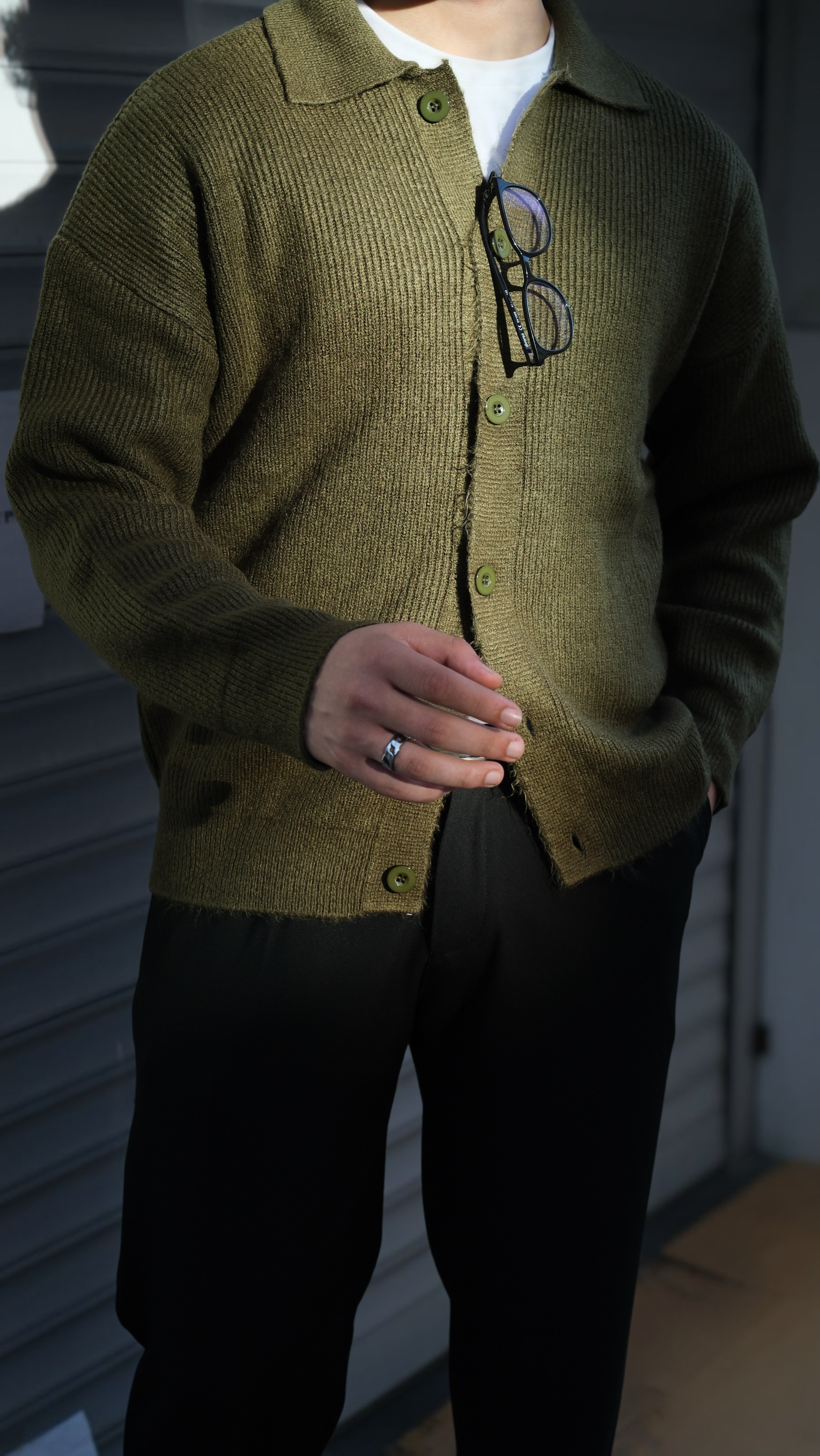 Erkek Oversize Premium Düğmeli Hırka