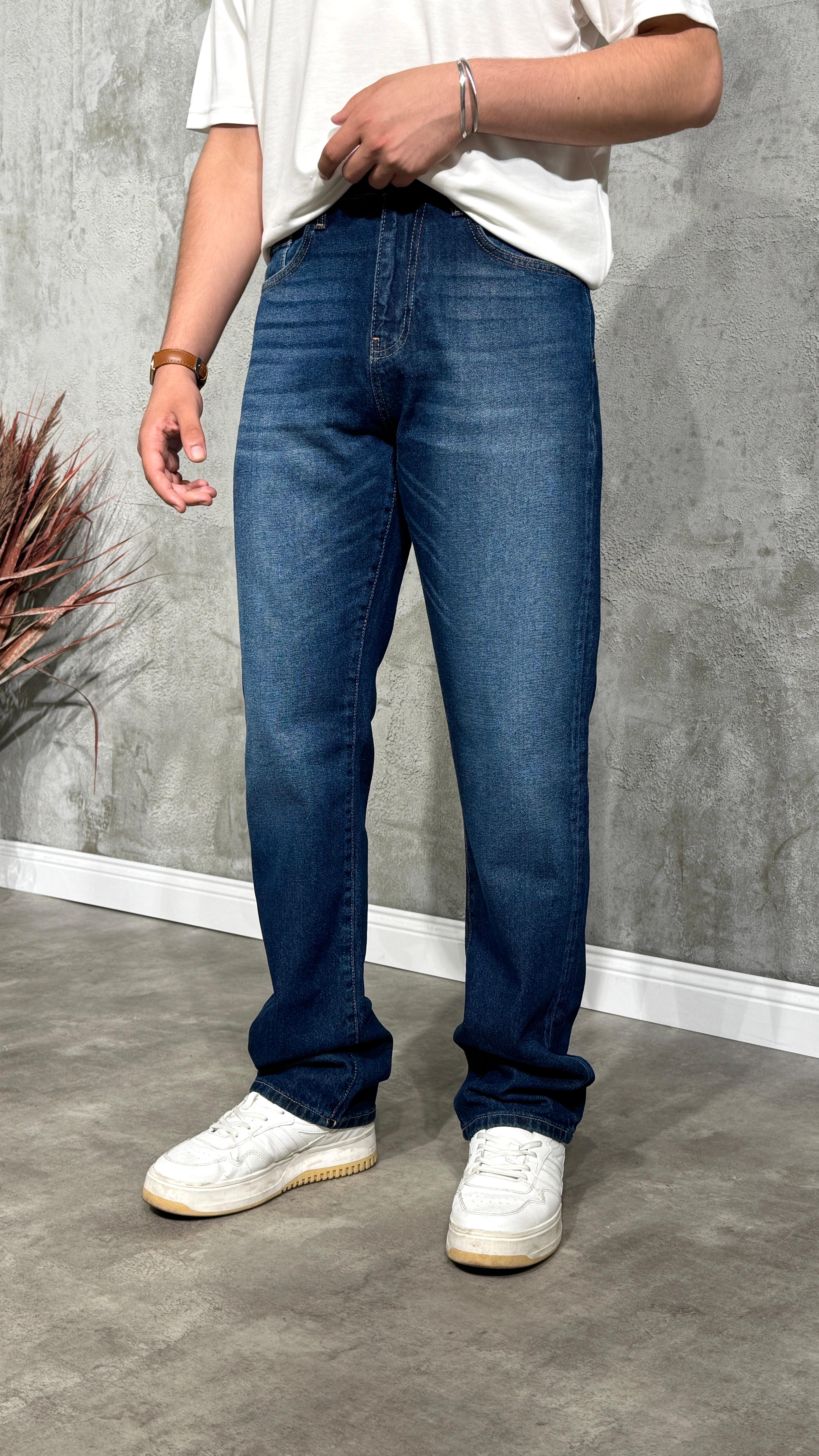 Straight Fit Lacivert Kot Pantolon