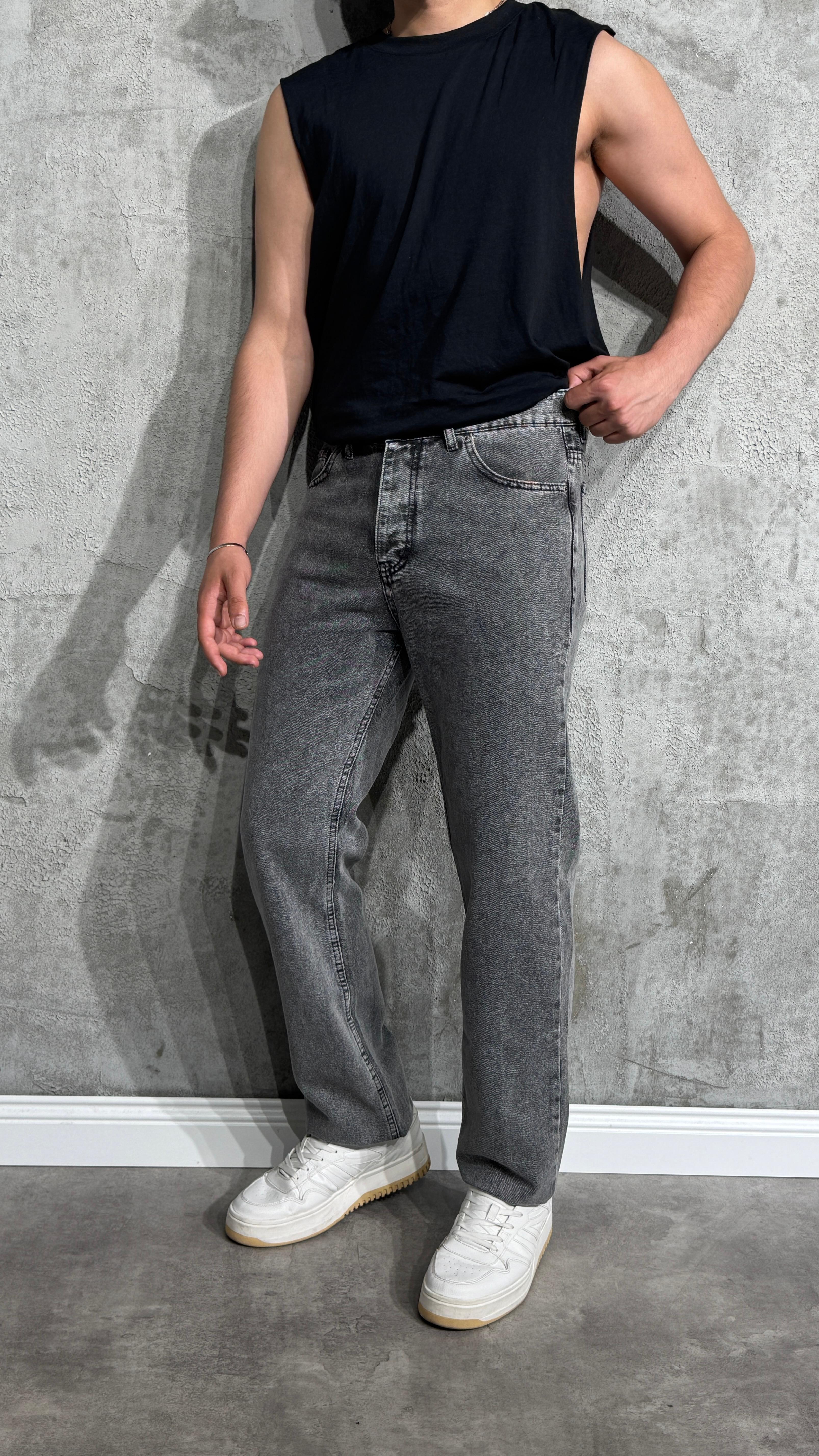 Straight Fit Erkek Antrasit Jean