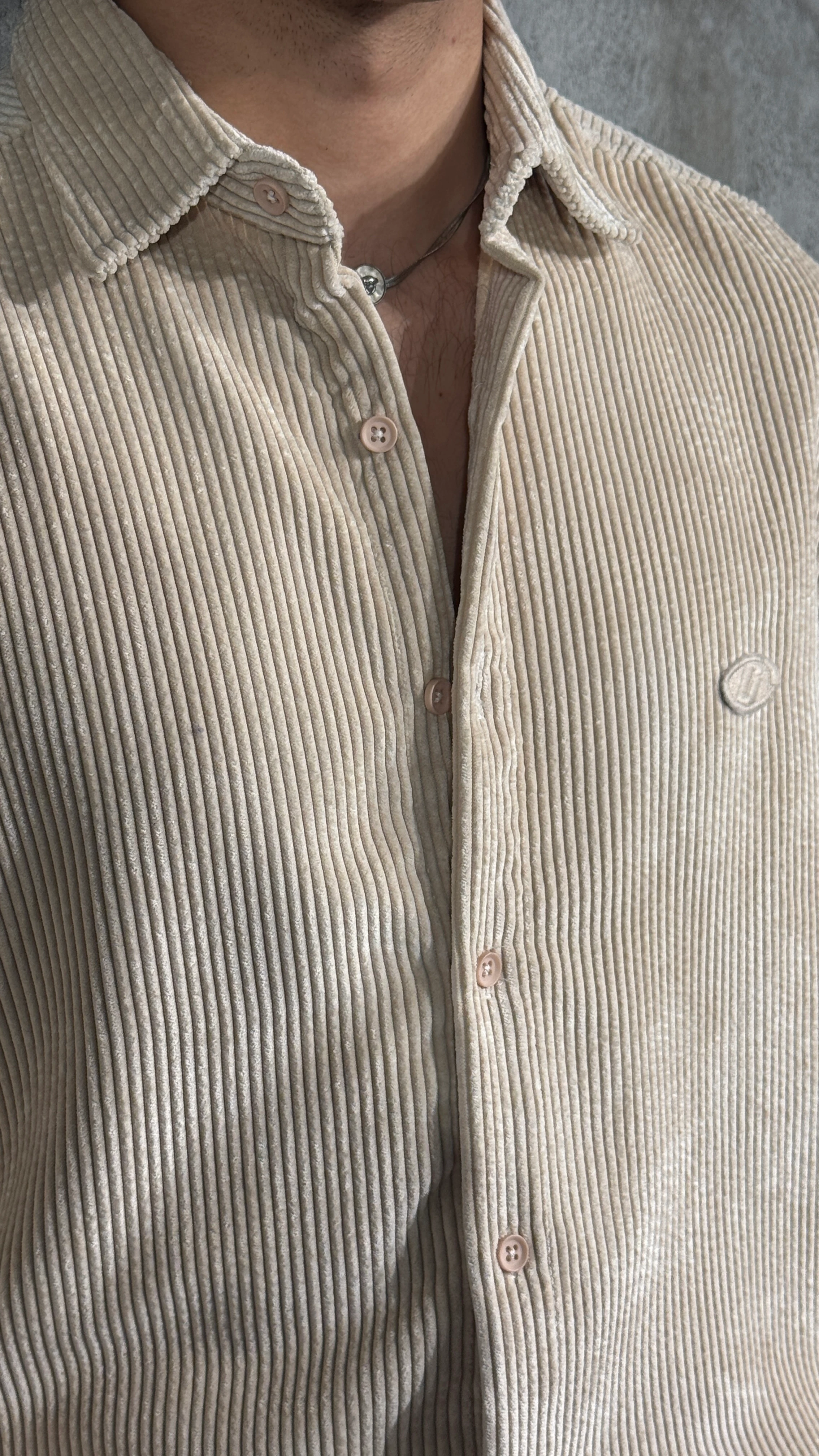 Erkek Oversize Kadife Gömlek