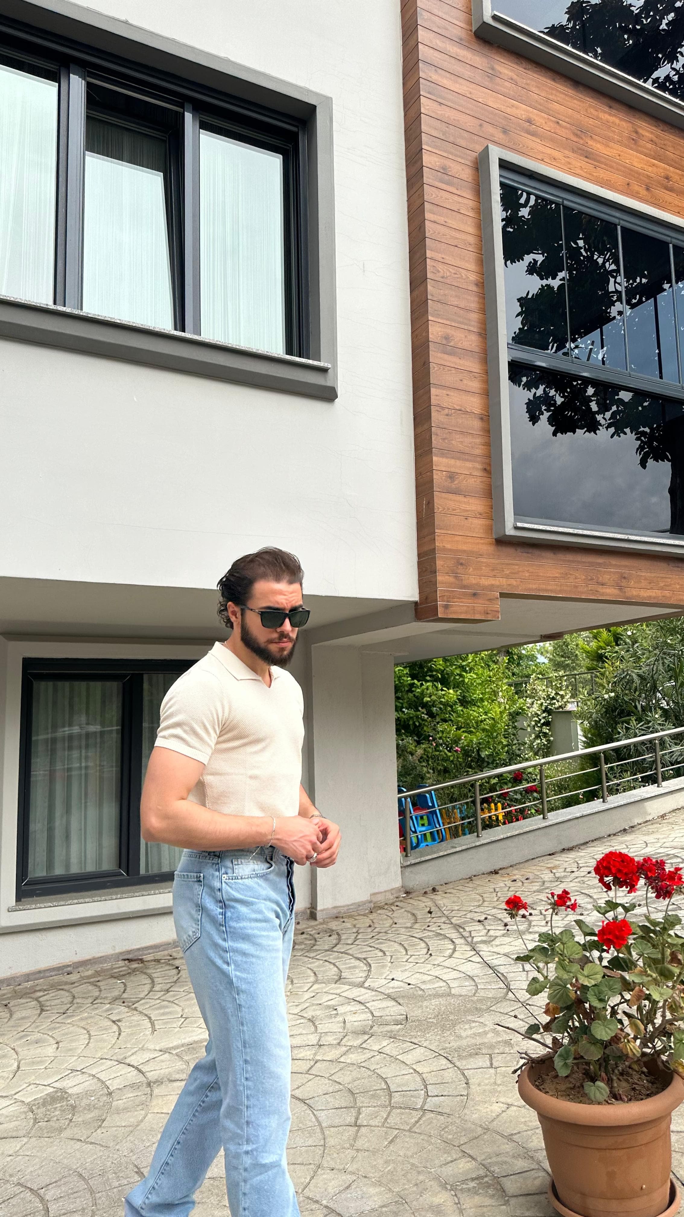 Dokulu Slim Fit Tişört