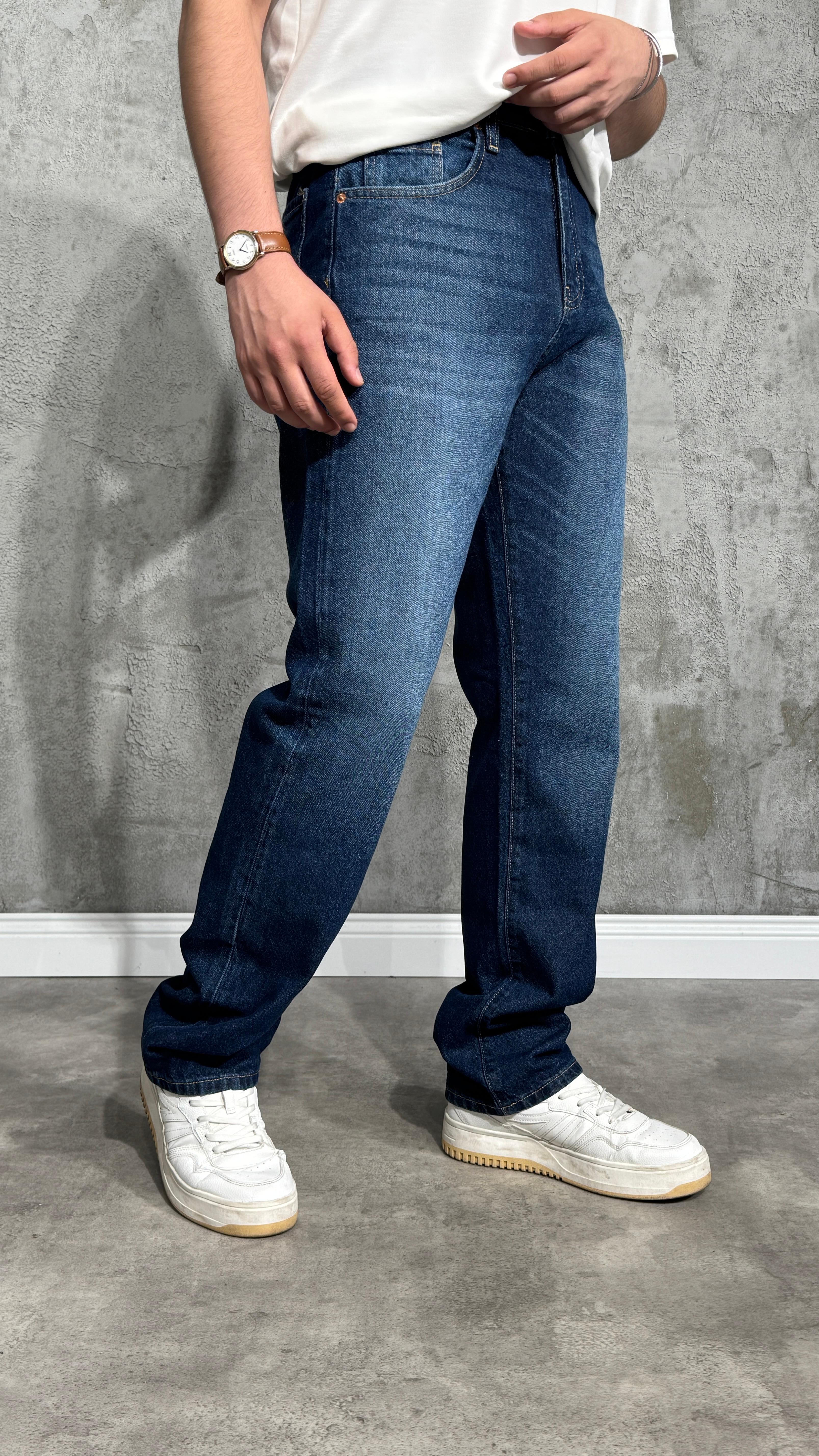 Straight Fit Lacivert Kot Pantolon