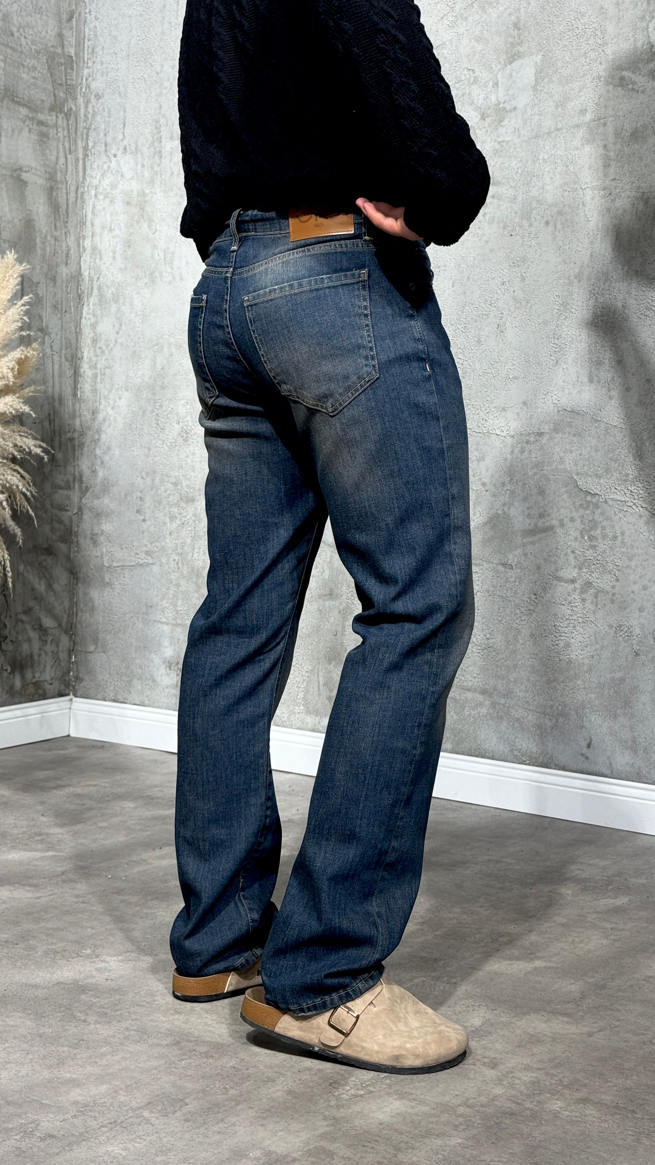 Erkek Regular Fit Lacivert Kot Pantolon