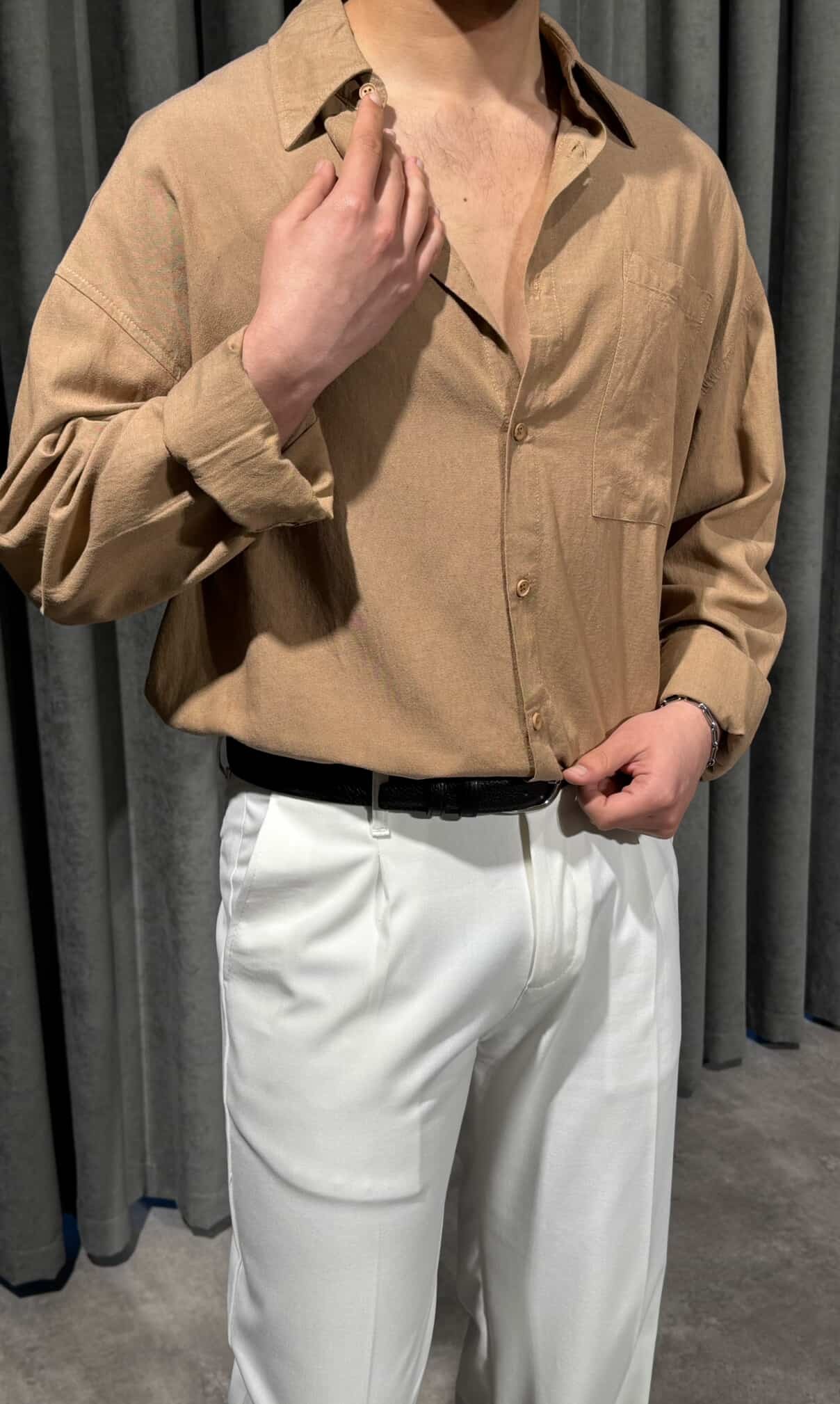 Oversize Keten Gömlek